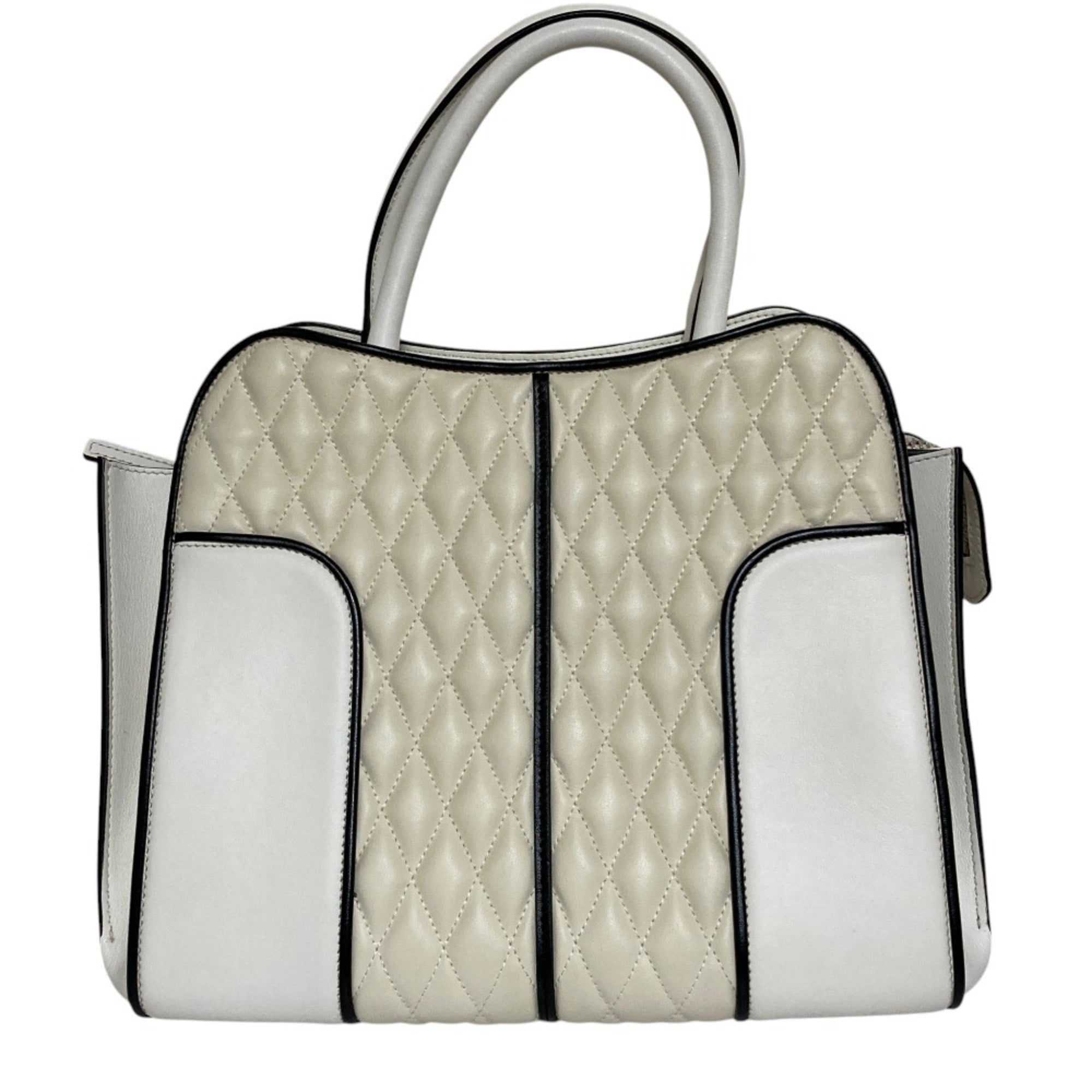 Tod's White Quilting Leather Handbag Shoulder Bag (Pre-Owned)