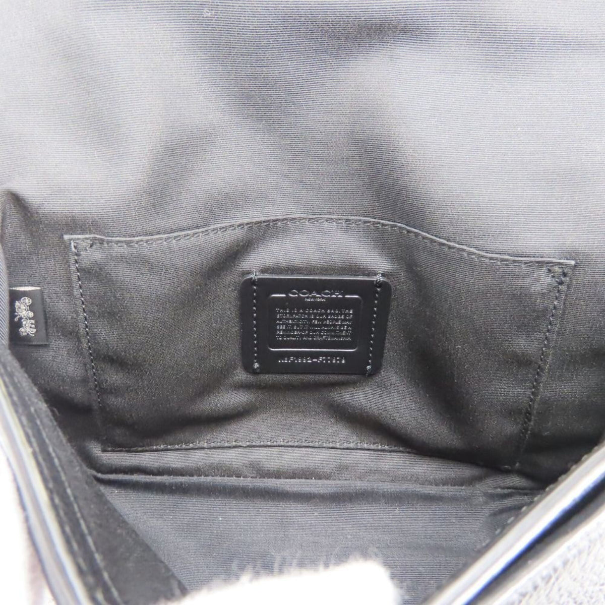 Coach Signature Black Dark Brown Leather Pvc Shoulder Bag (Pre-Owned)