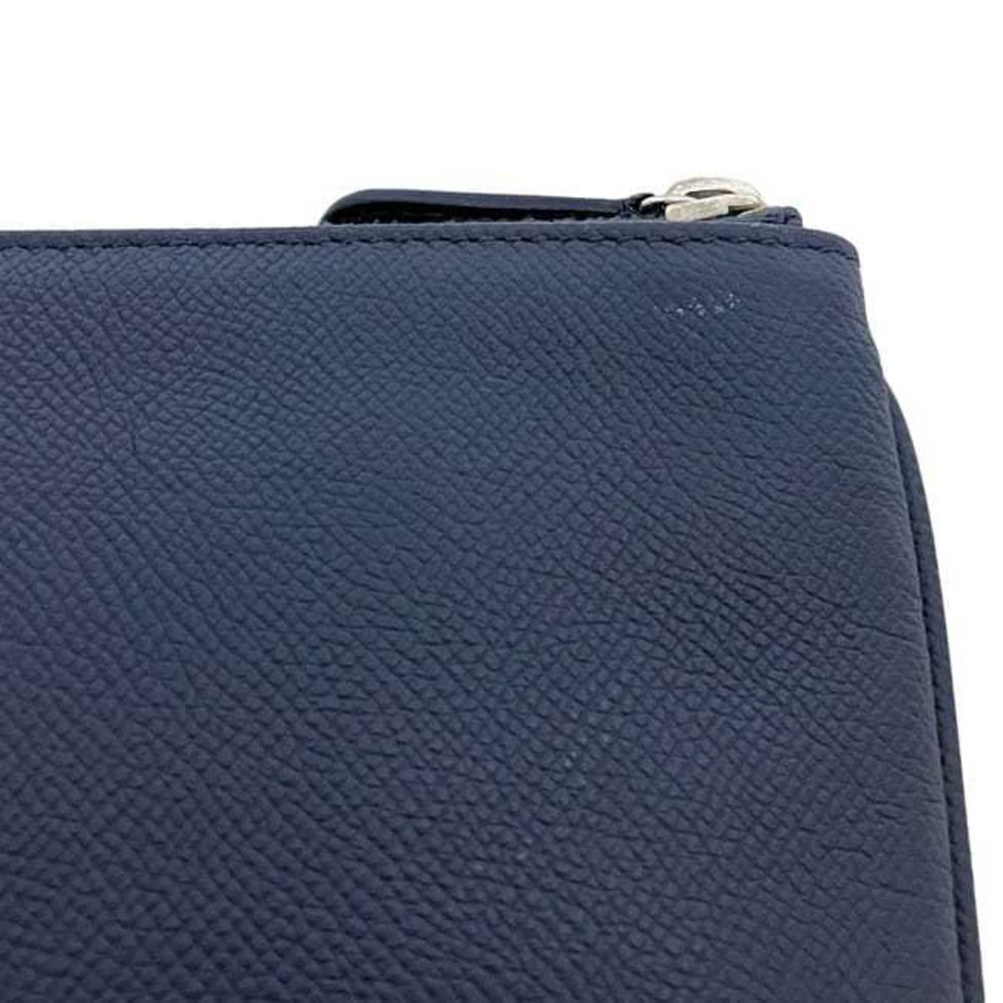 Balenciaga Navy Leather Clutch Bag Pouch (Pre-Owned)