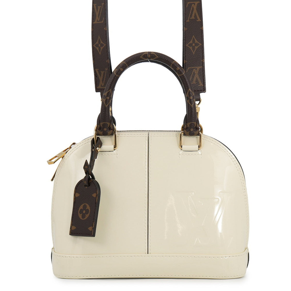 Louis Vuitton Blanc White Monogram Vernis Monogram Handbag Shoulder Bag (Pre-Owned)