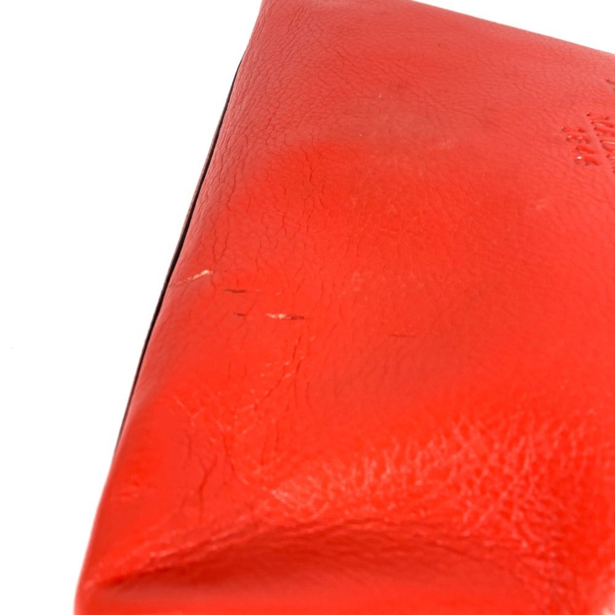 Loewe Orange Red Leather Shoulder Bag Tote Bag (Pre-Owned)