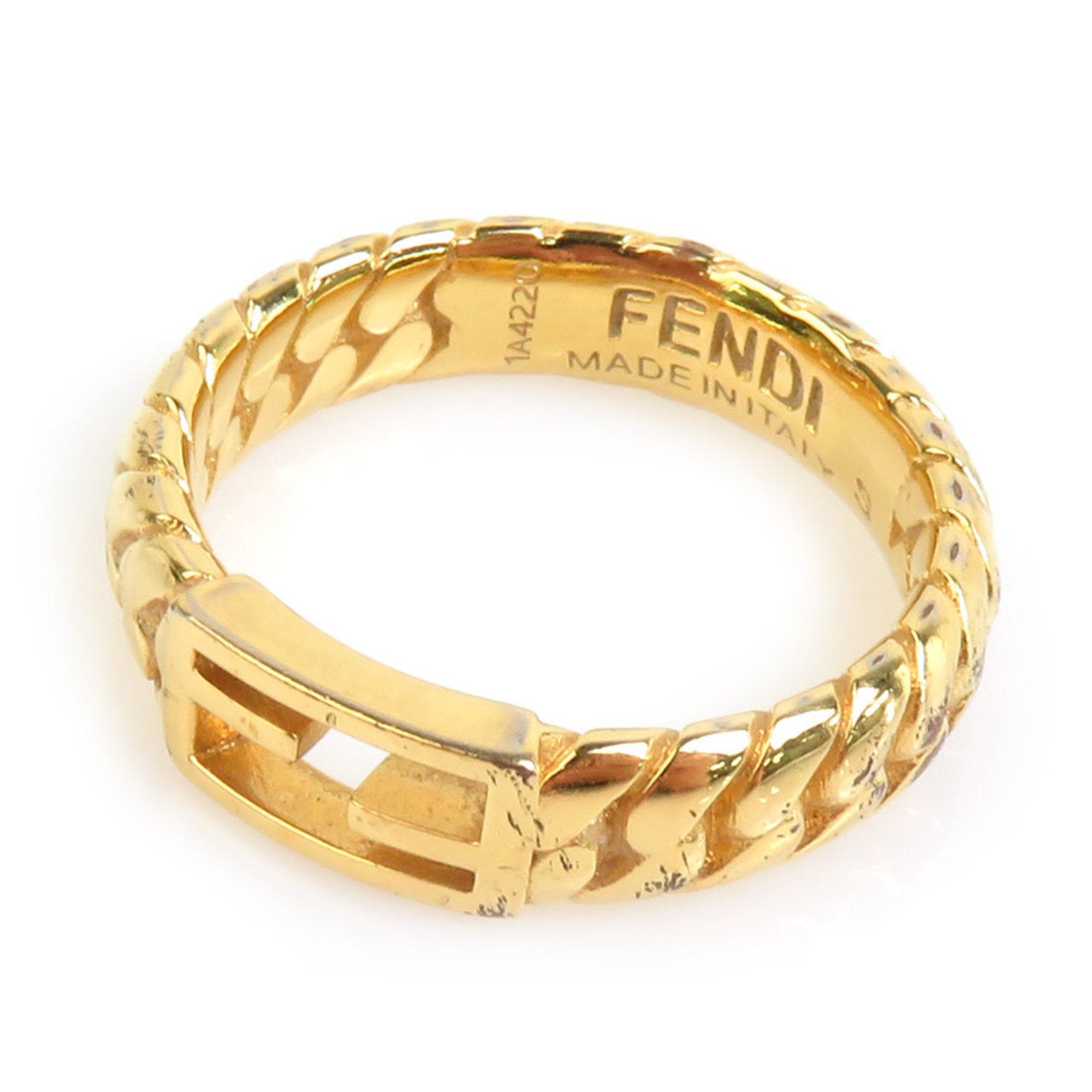 Fendi Gold Metal Band Ring (Pre-Owned)