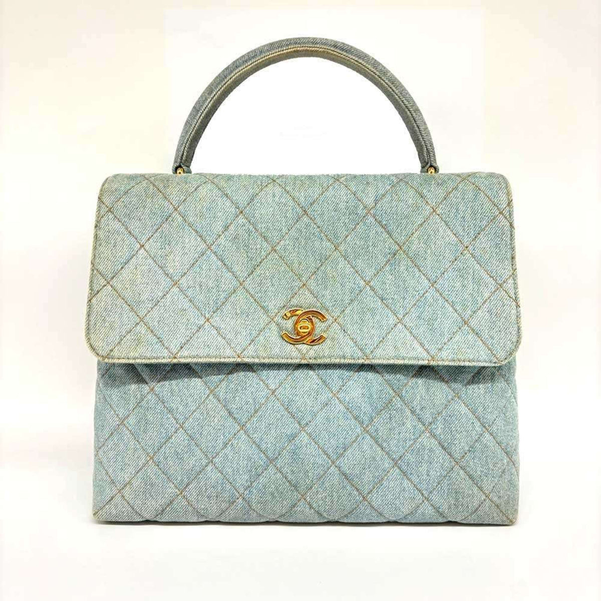 Chanel Denim Denim Leather Handbag (Pre-Owned)