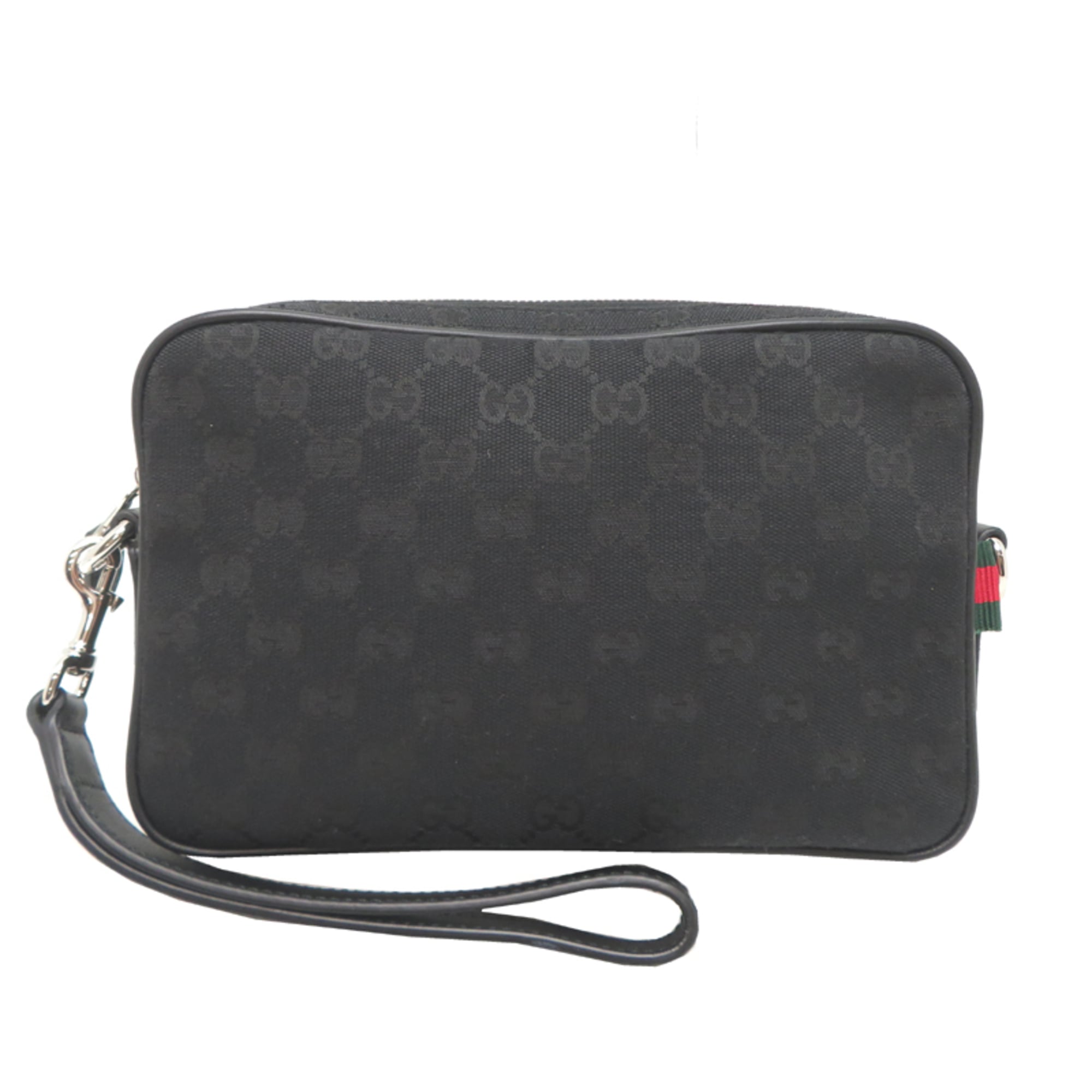 Gucci Black Canvas Leather Clutch Bag (Pre-Owned)