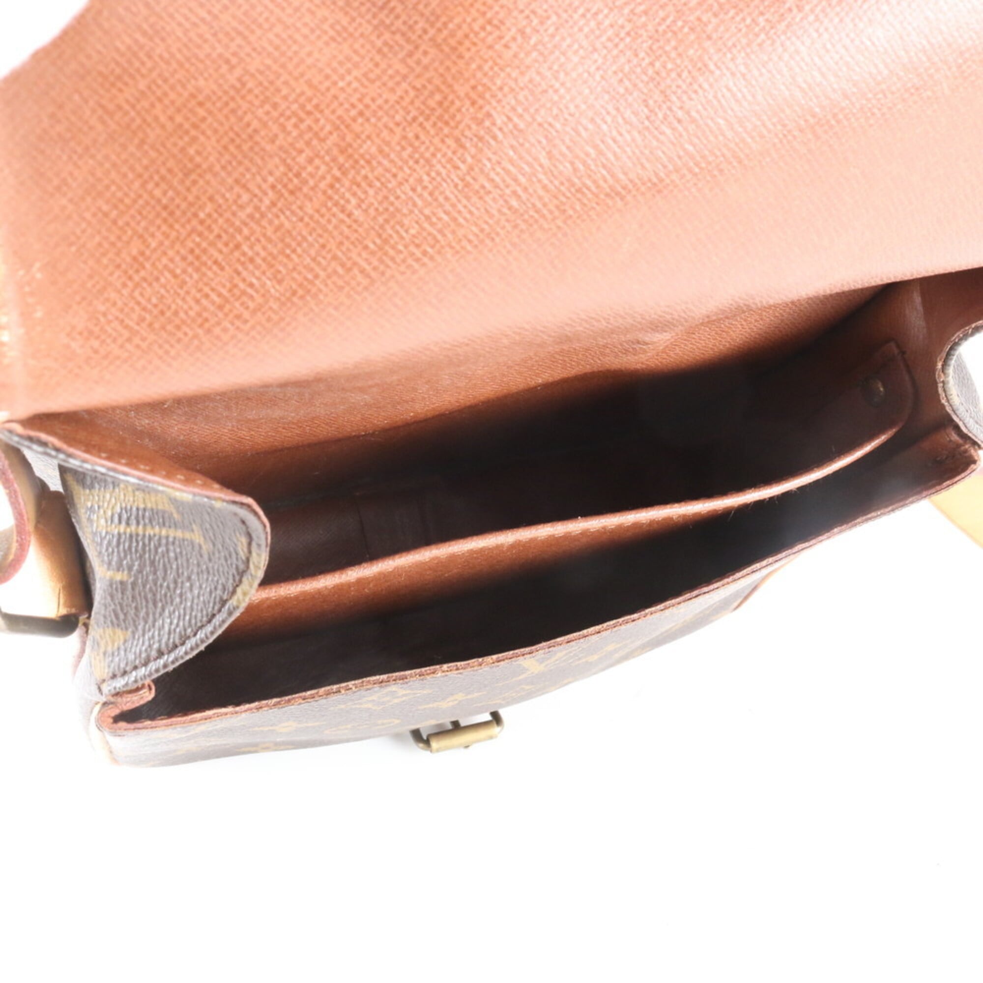 Louis Vuitton Brown Leather Coated Canvas Shoulder Bag (Pre-Owned)