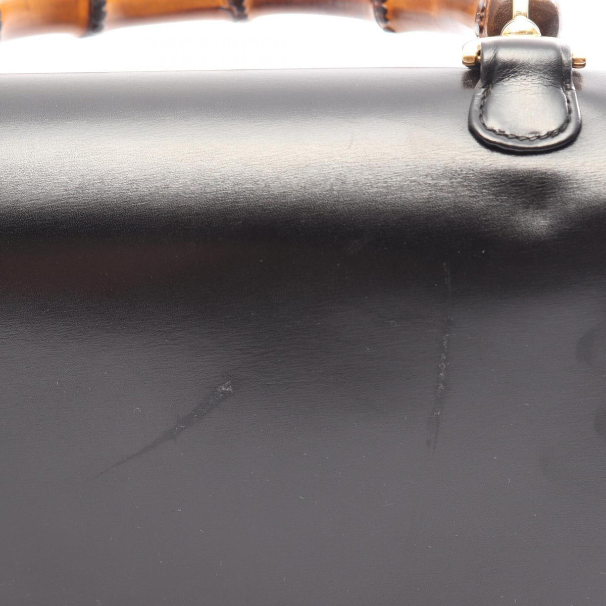 Gucci Bamboo Black Leather Handbag (Pre-Owned)