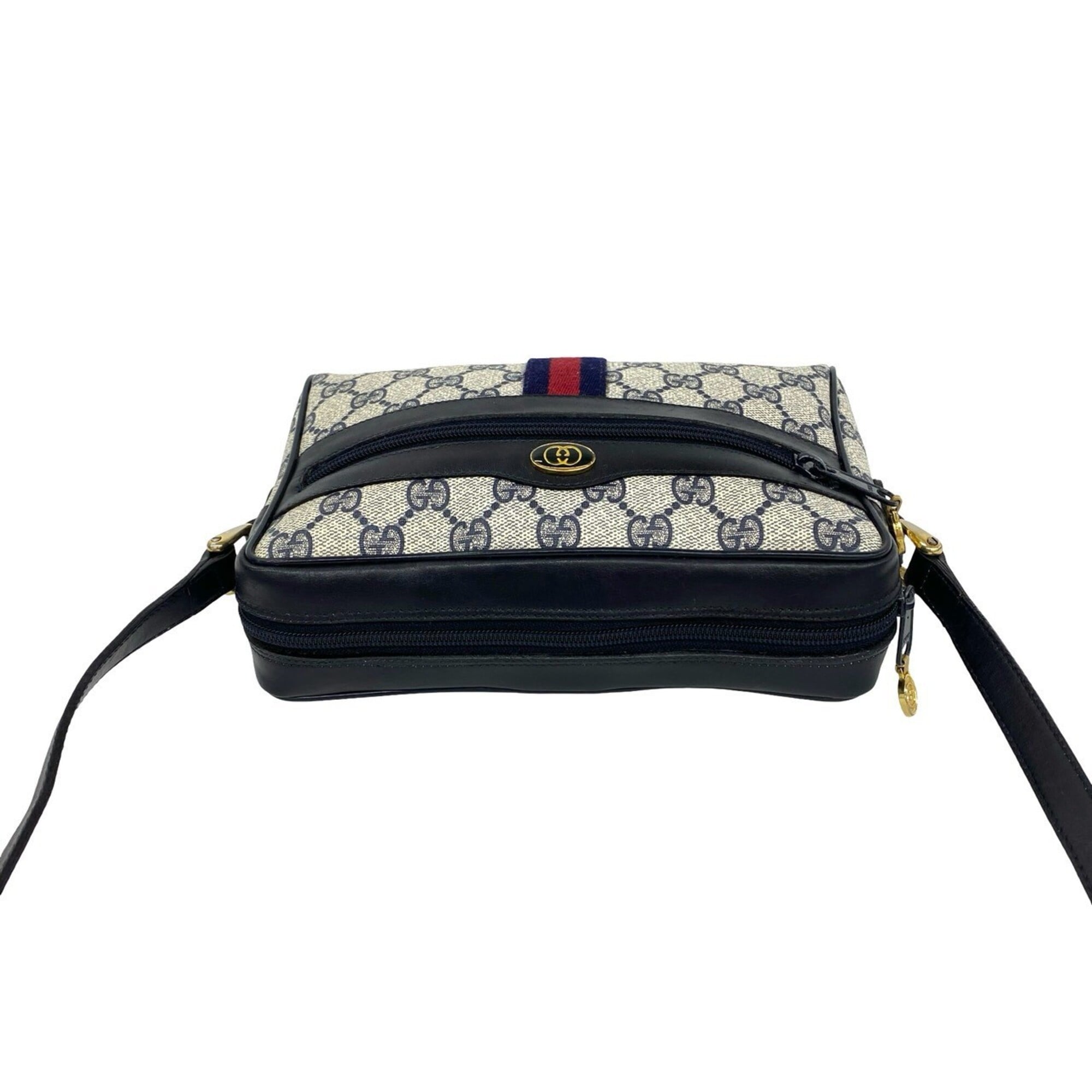 Gucci Navy Red Color Leather Pvc Pochette Shoulder Bag (Pre-Owned)