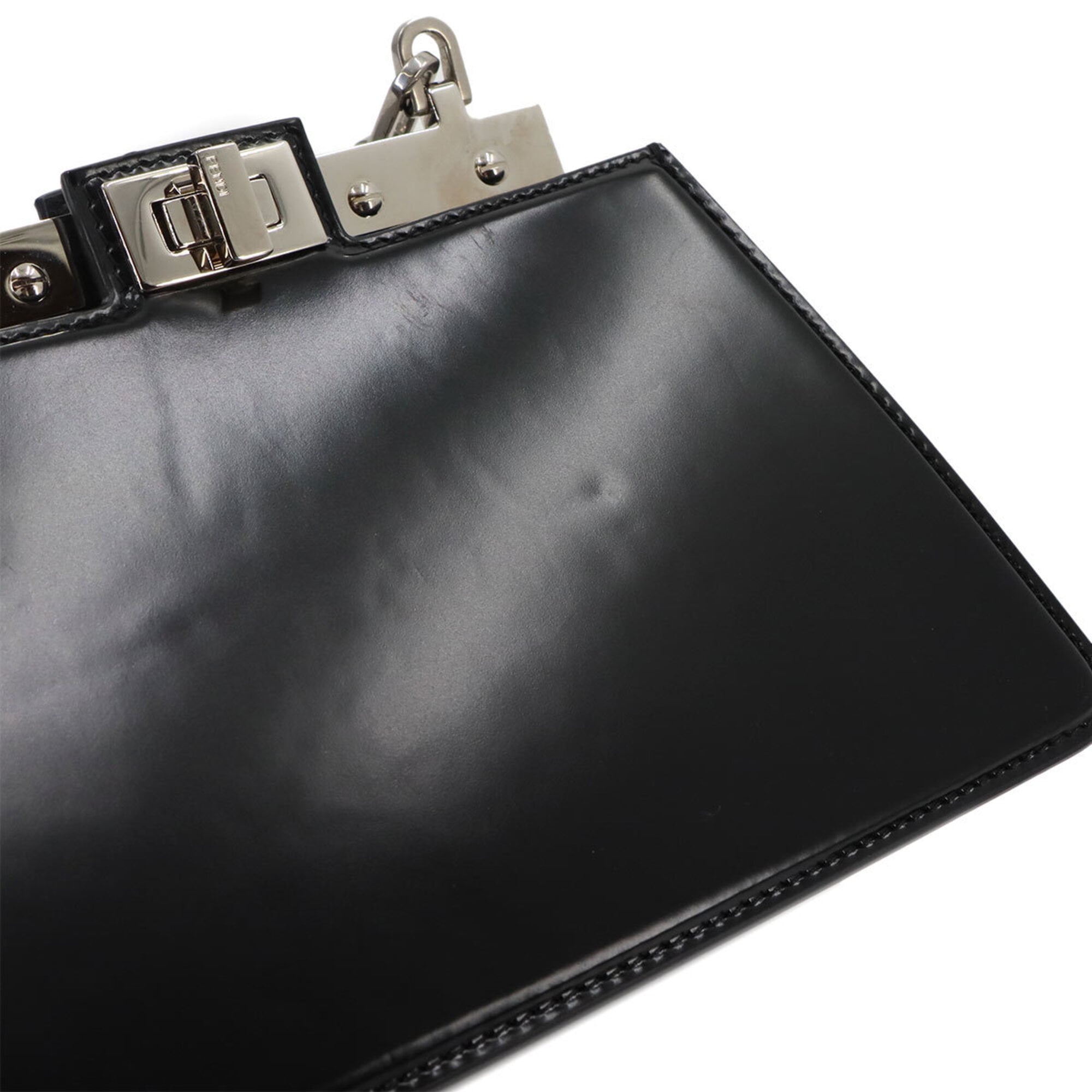 Fendi Peekaboo Black Leather Handbag Shoulder Bag (Pre-Owned)