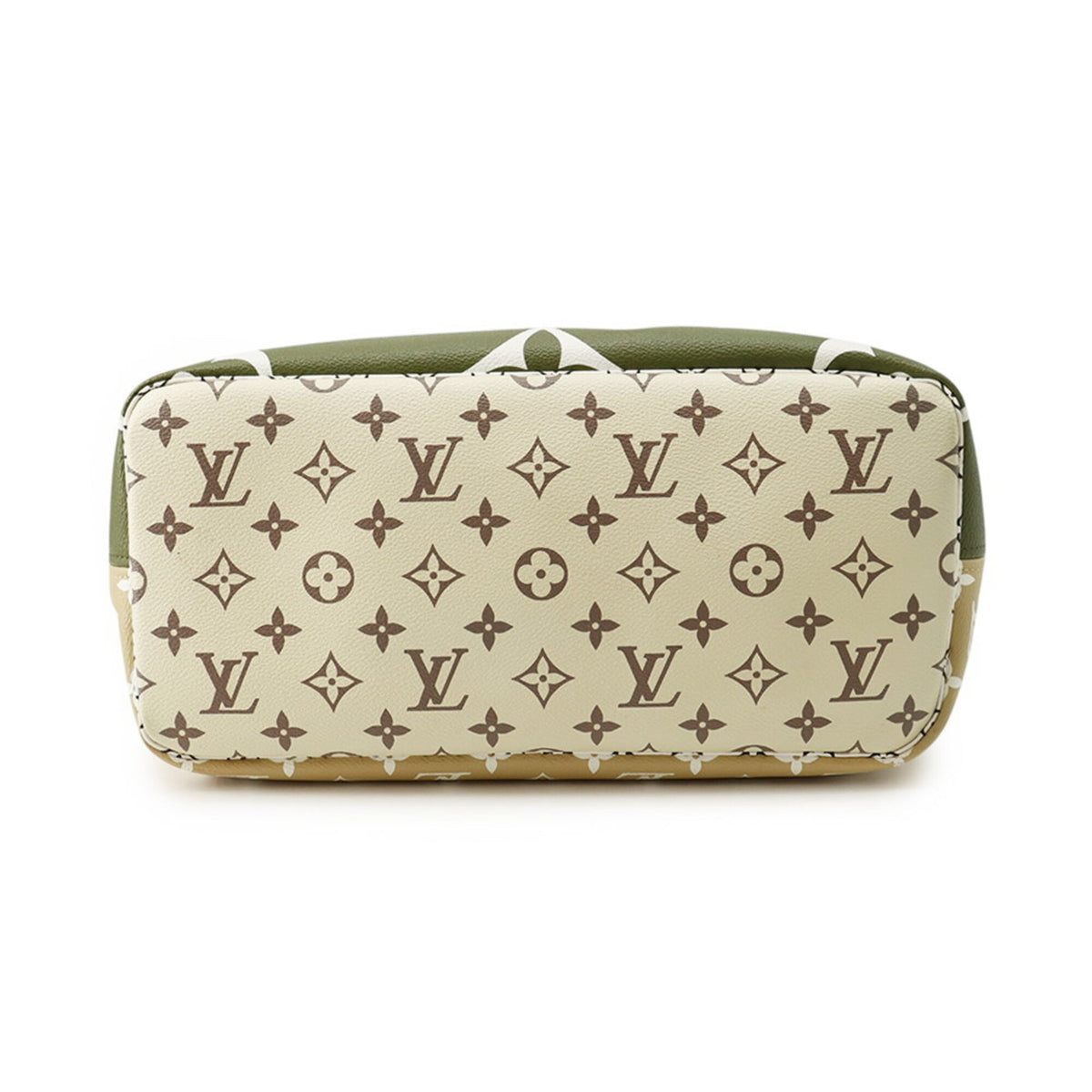 Louis Vuitton Beige Khaki Monogram White Monogram Handbag Pouch Tote Bag (Pre-Owned)
