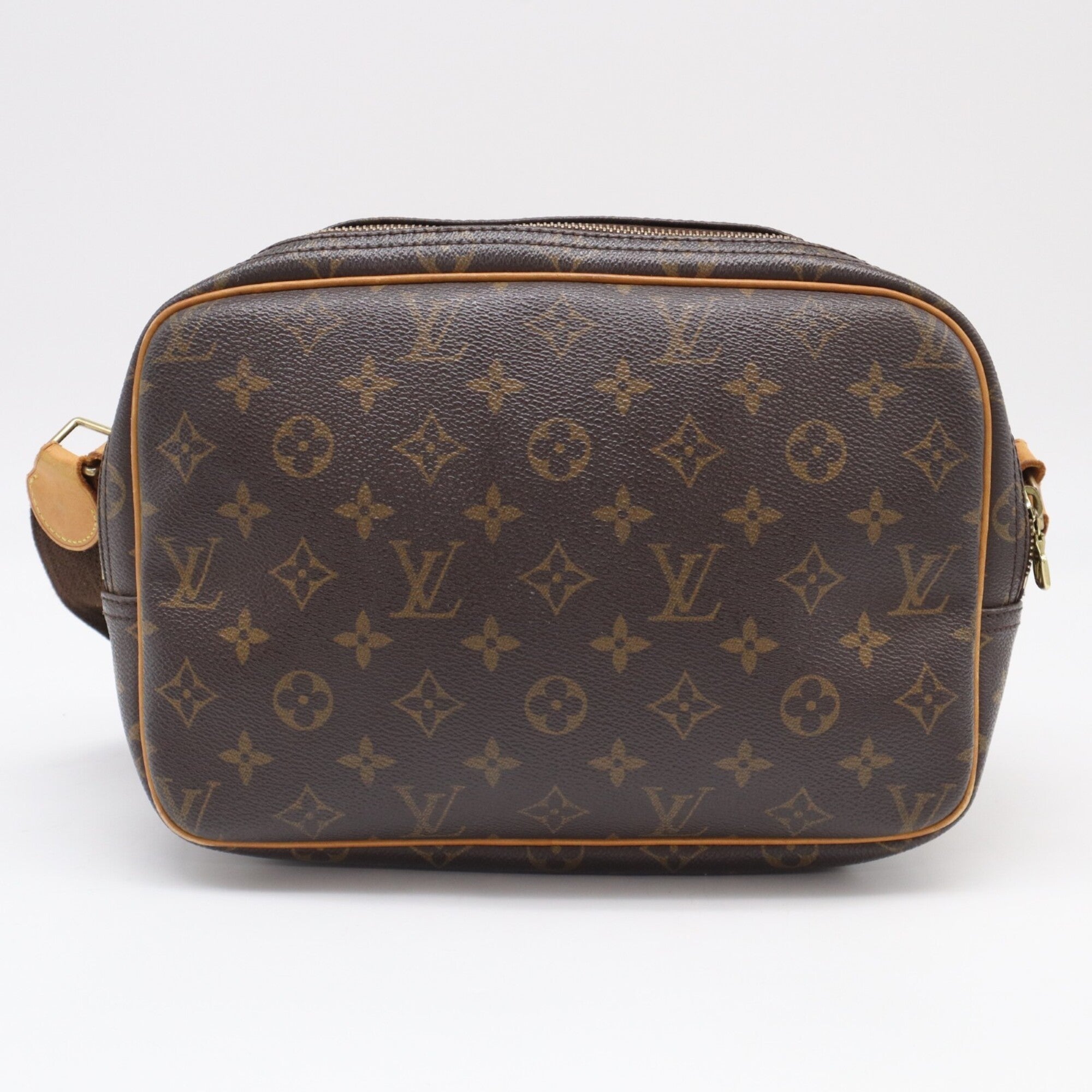 Louis Vuitton Monogram Beige Brown Coated Canvas Leather Shoulder Bag (Pre-Owned)