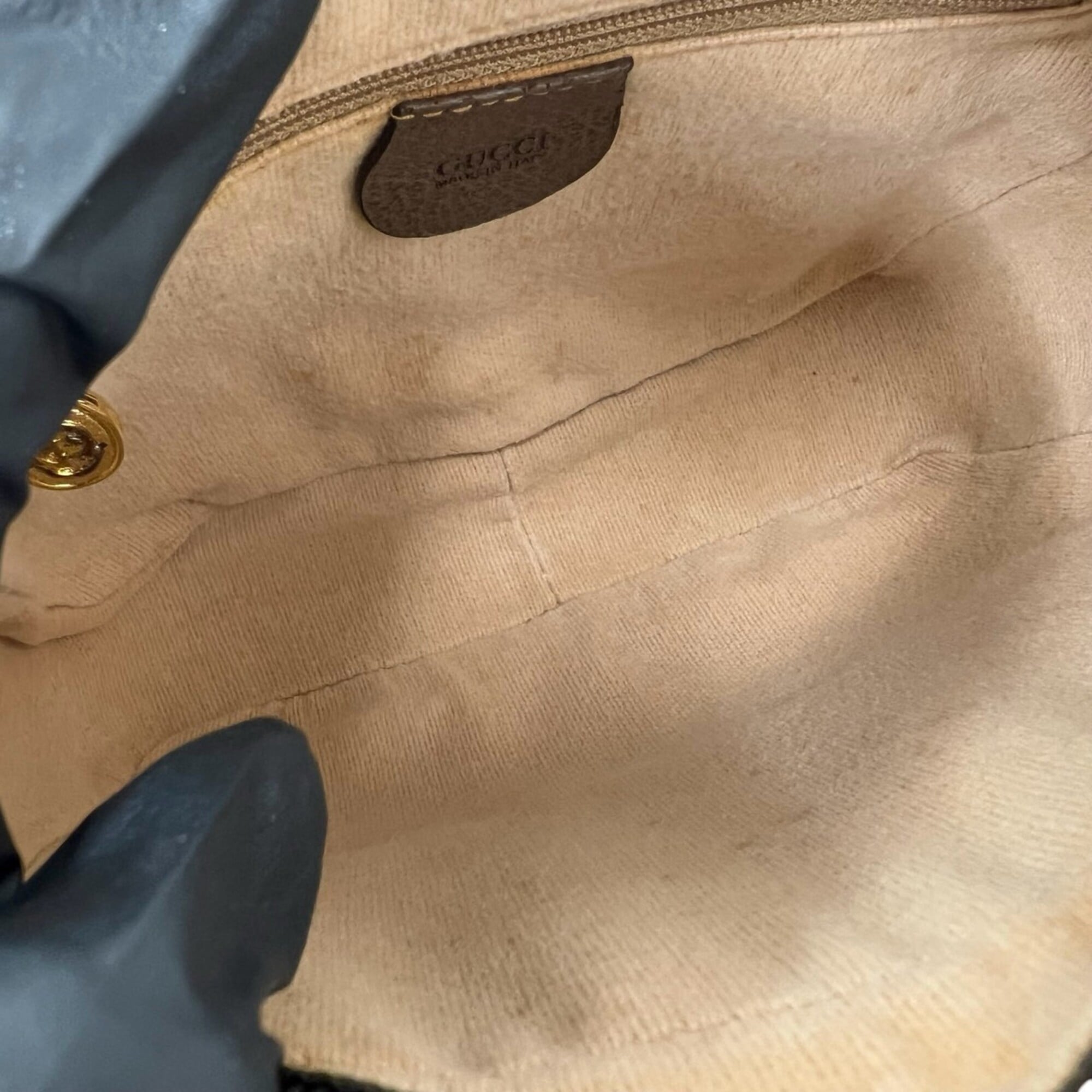 Gucci Brown Leather Pvc Pochette Shoulder Bag (Pre-Owned)