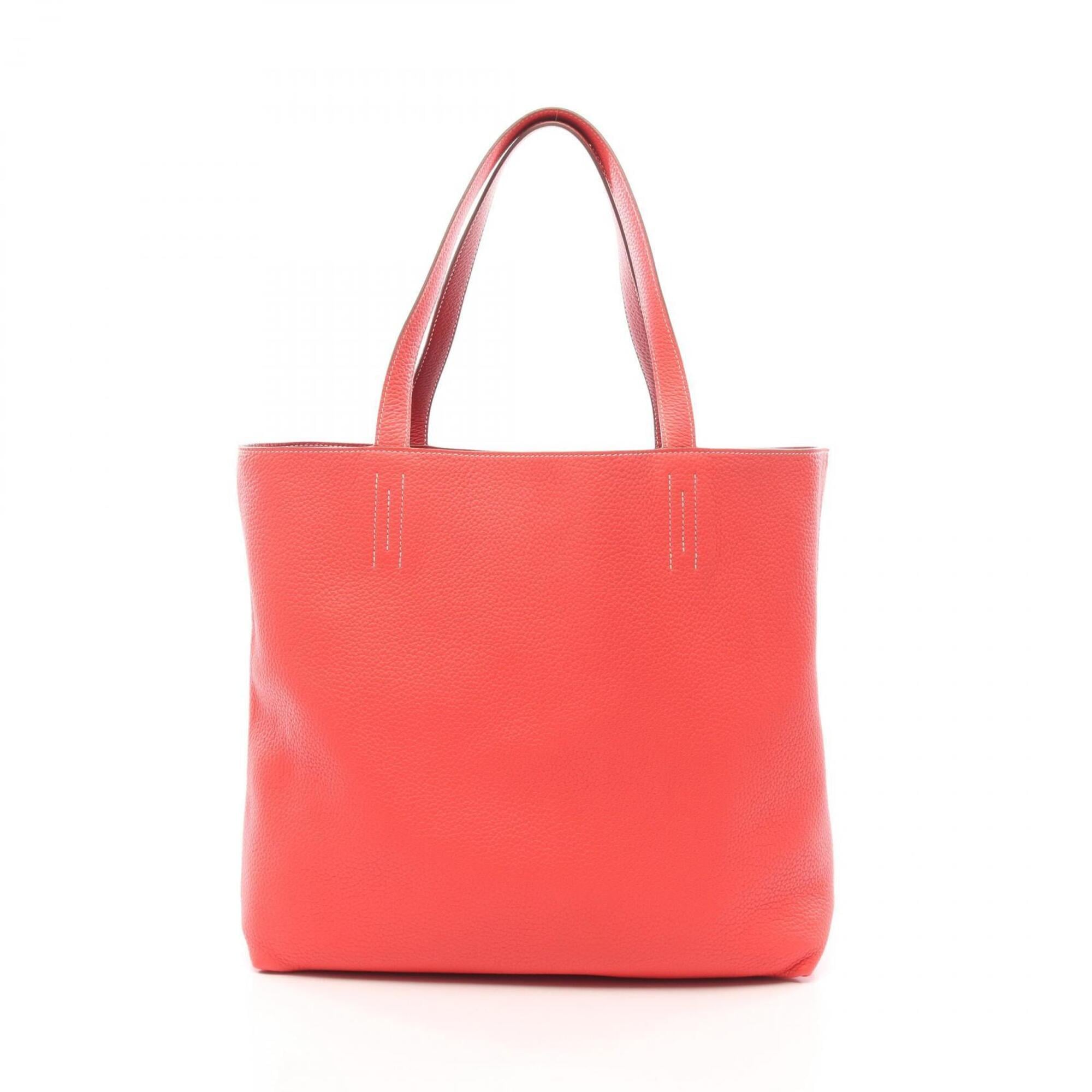 Hermes Pink Red Color Rose Jaipur Rouge Casaque Taurillon Clemence Leather Handbag Tote Bag (Pre-Owned)
