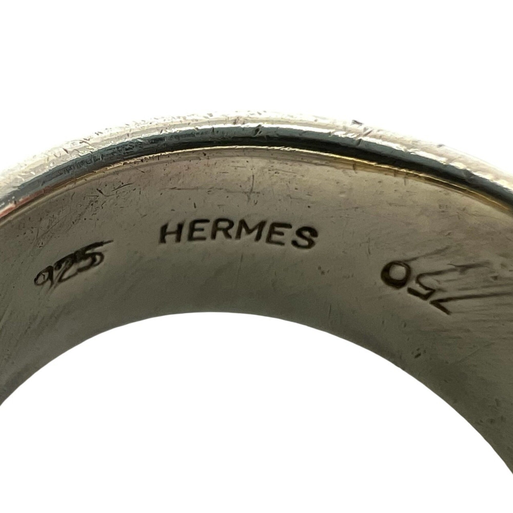Hermes Gold Silver Yellow Gold (18K) Silver 925 Band Ring (Pre-Owned)