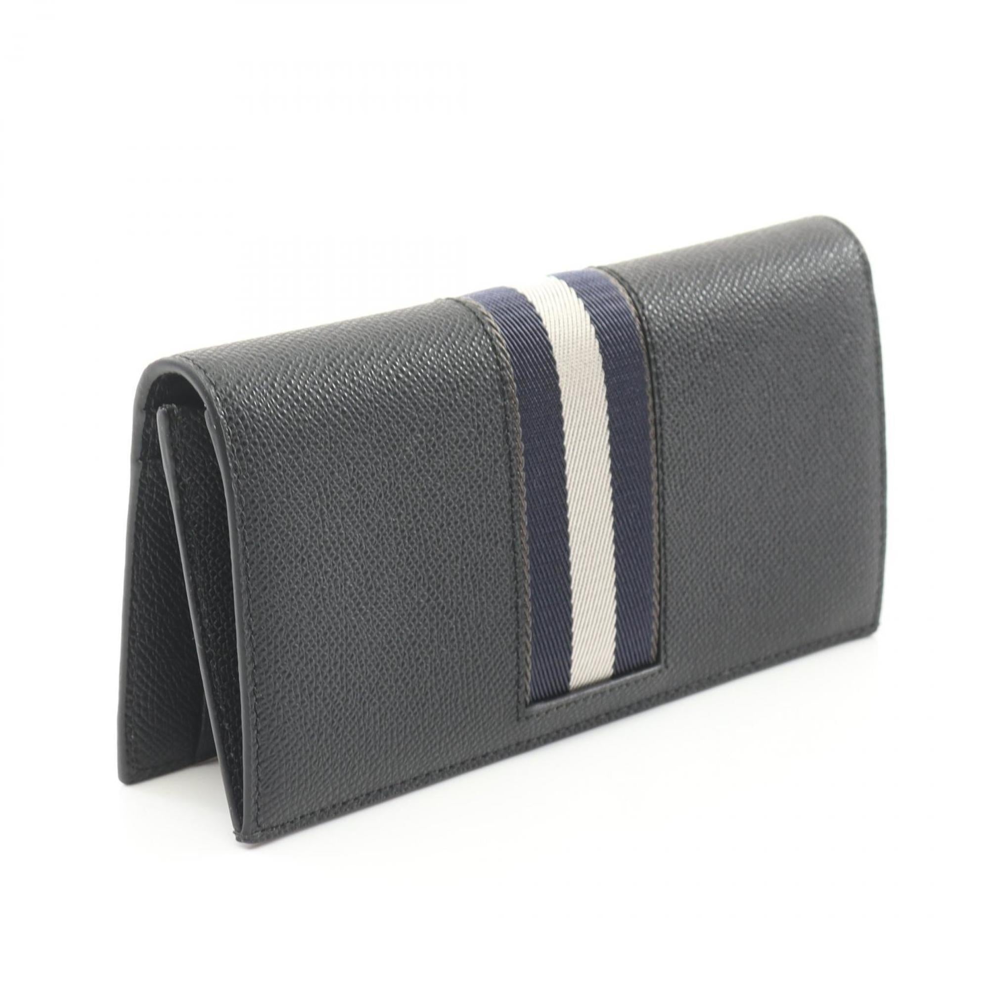 Bally Black Leather Long Wallet (Bi-Fold) (Pre-Owned)