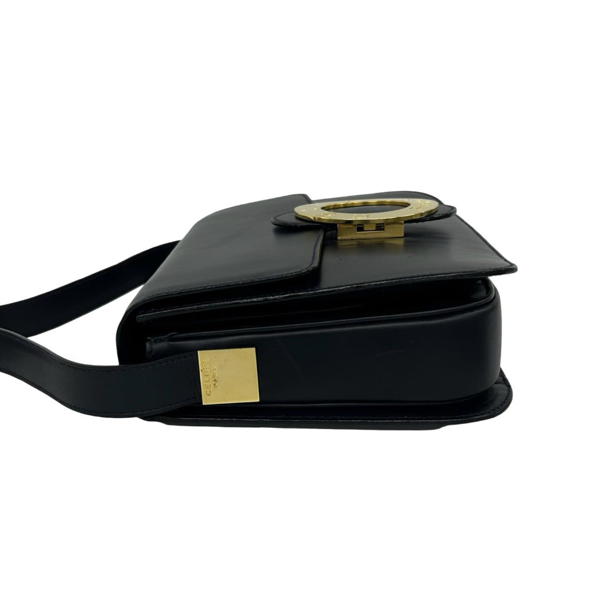 Celine Navy Leather Pochette Shoulder Bag (Pre-Owned)