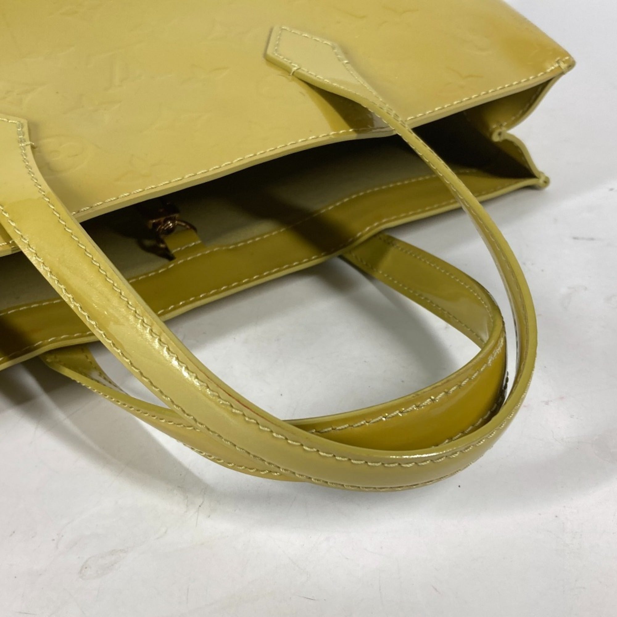 Louis Vuitton Yellow Monogram Vernis Handbag Tote Bag (Pre-Owned)