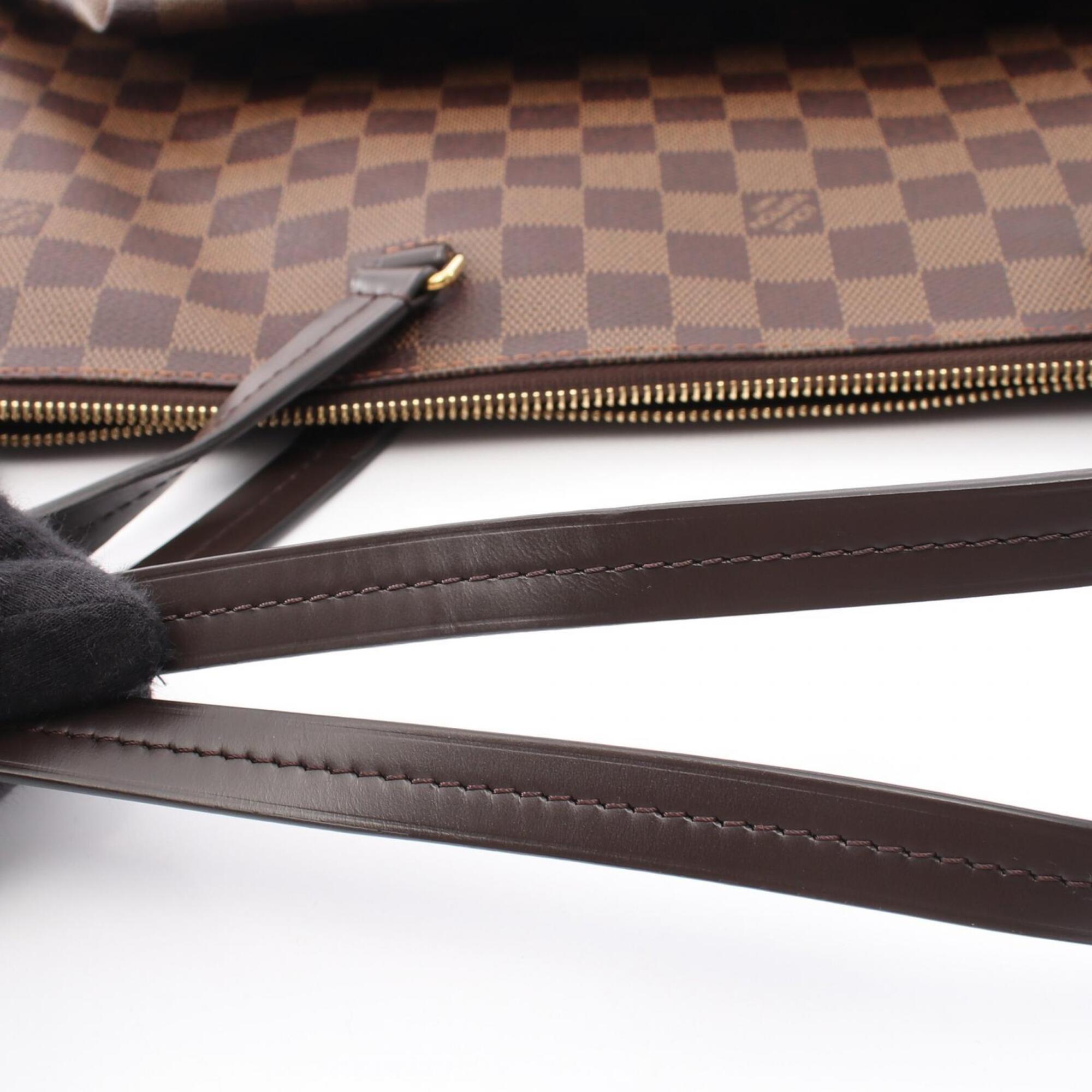 Louis Vuitton Brown Damier Canvas Coated Canvas Leather Handbag Tote Bag (Pre-Owned)