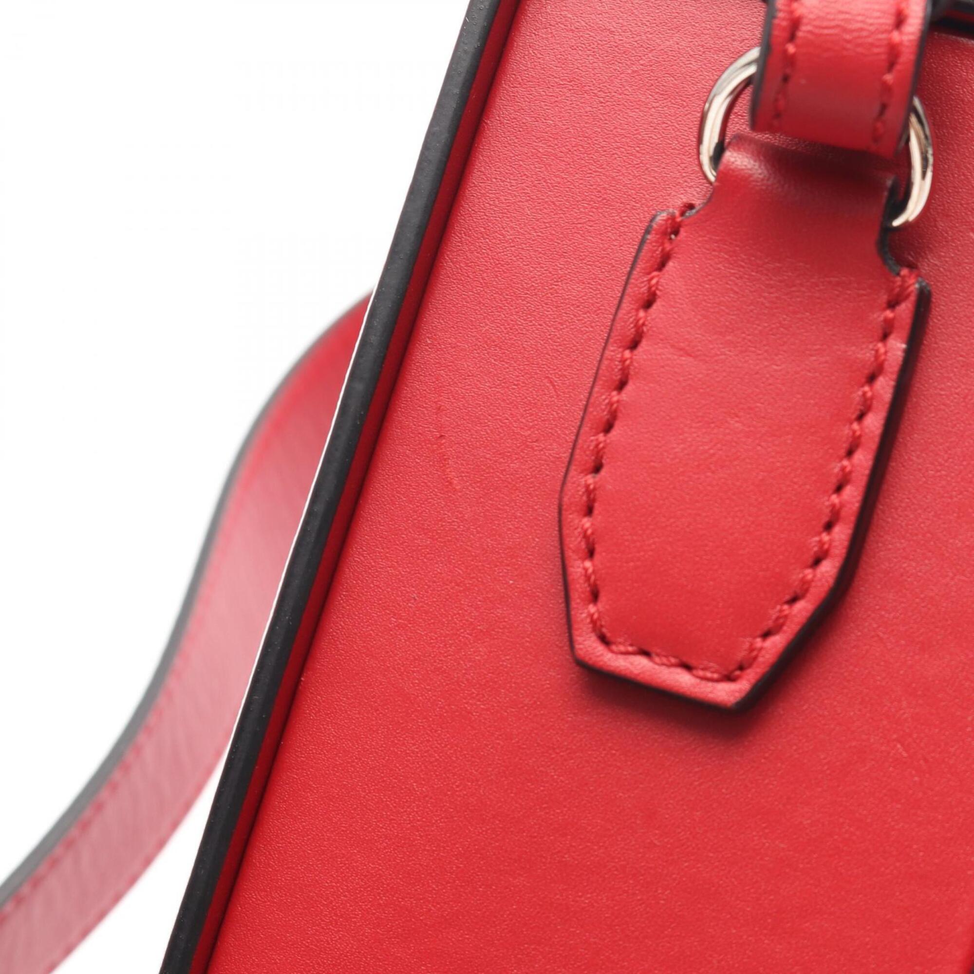Fendi Red Color Leather Handbag Shoulder Bag (Pre-Owned)