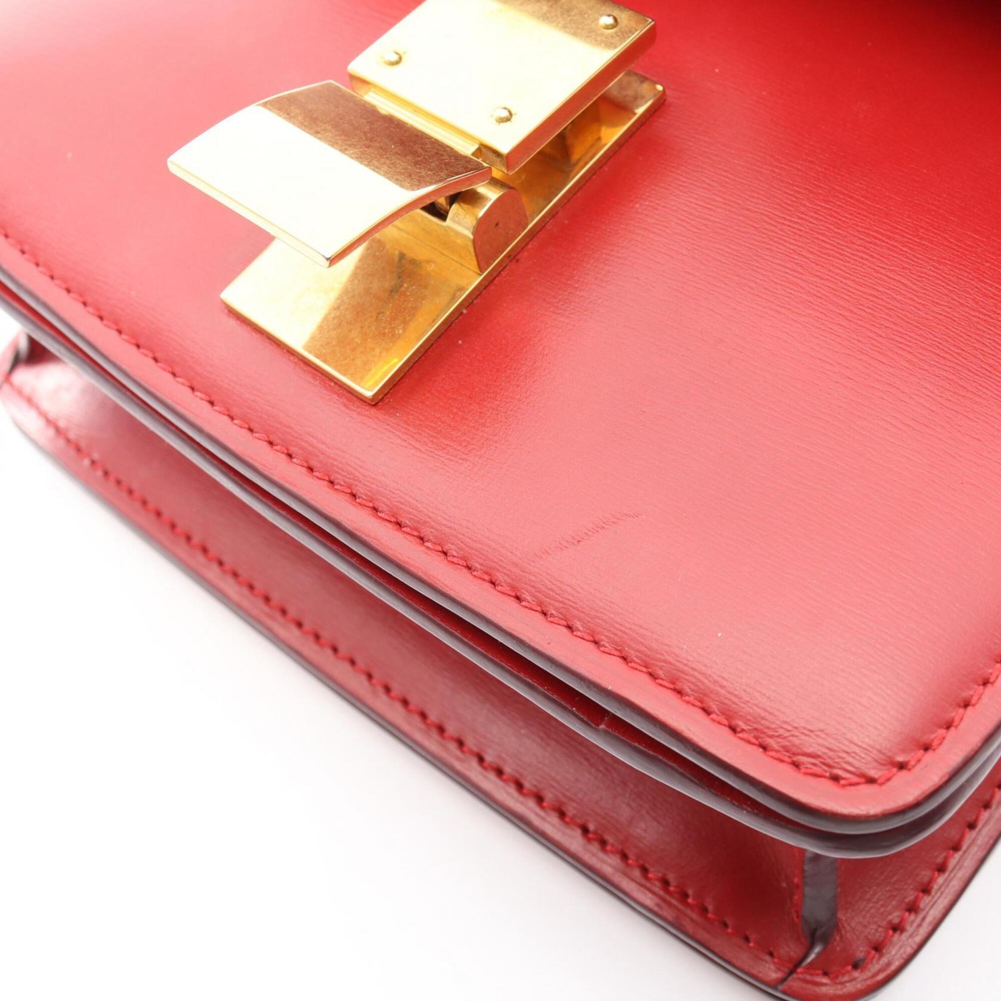 Celine Red Color Leather Handbag Shoulder Bag (Pre-Owned)