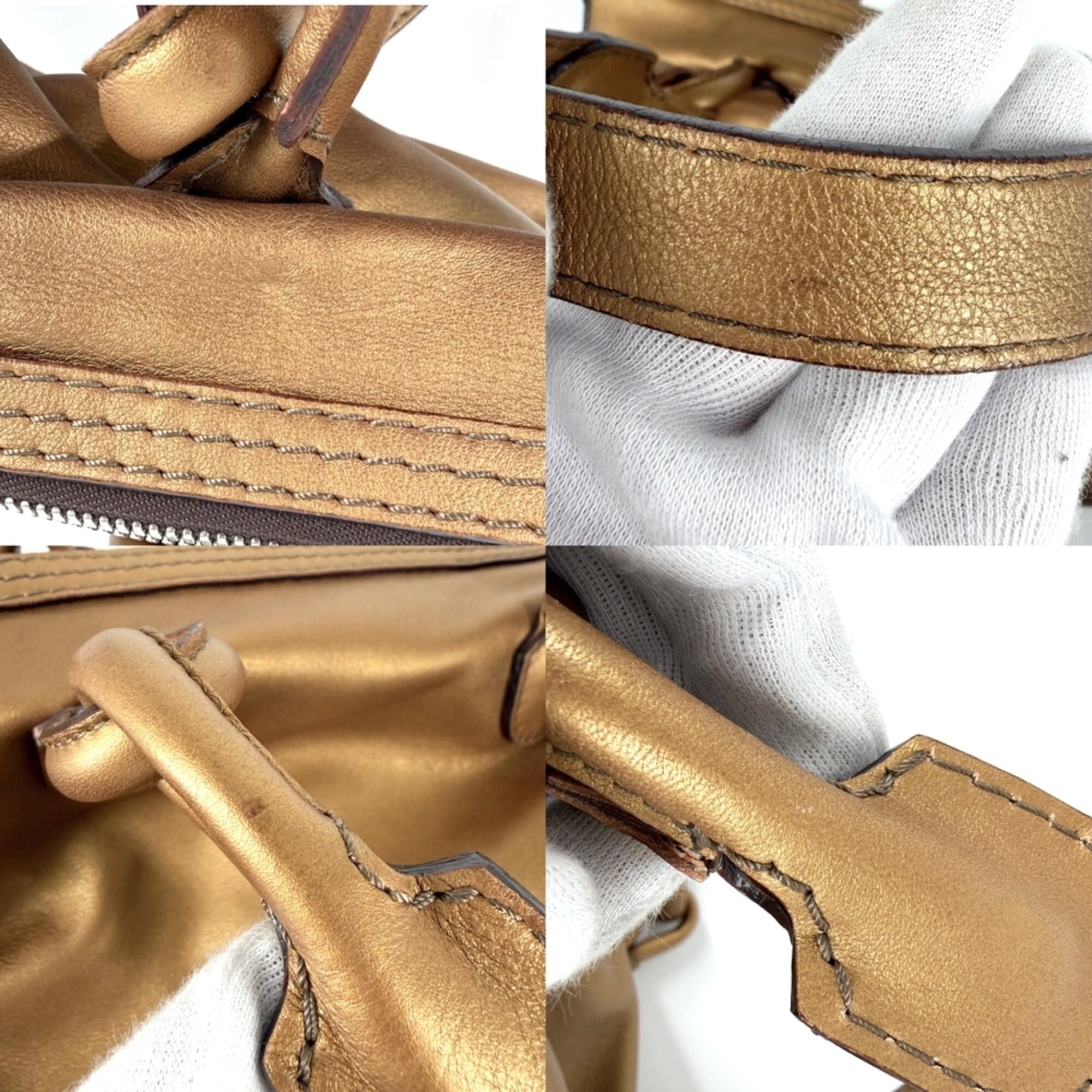 Loewe Bronze Leather Handbag Shoulder Bag (Pre-Owned)