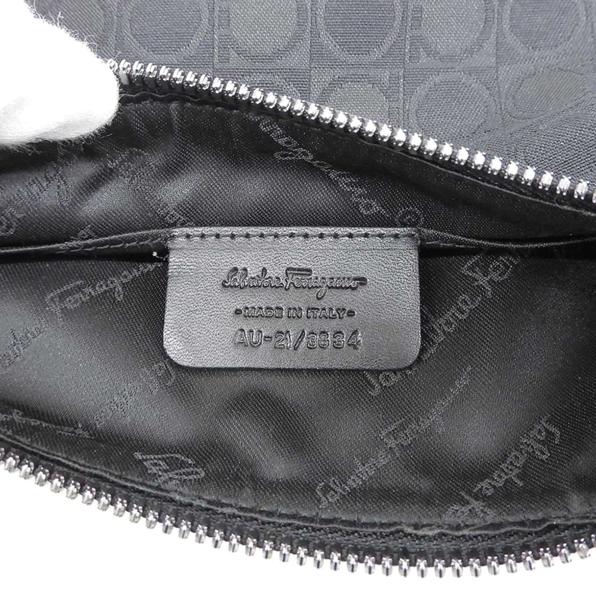 Salvatore Ferragamo Black Canvas Shoulder Bag (Pre-Owned)