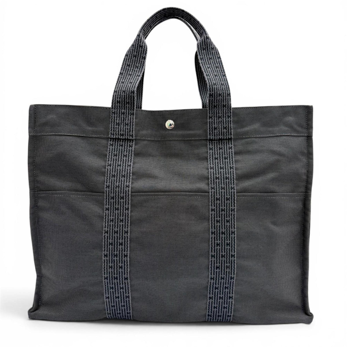 Hermes Gray Polyamide Polyester Handbag Tote Bag (Pre-Owned)