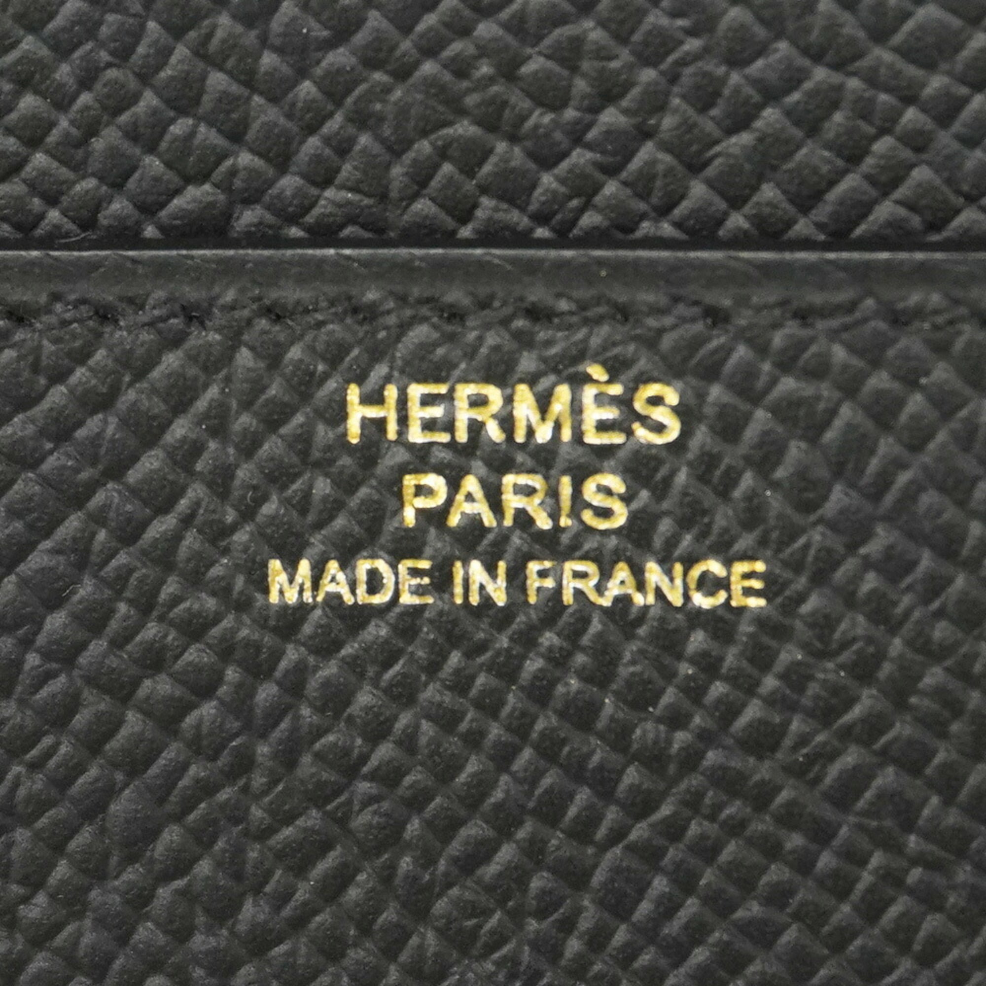 Hermes Black Leather Chain/Shoulder Wallet (Pre-Owned)