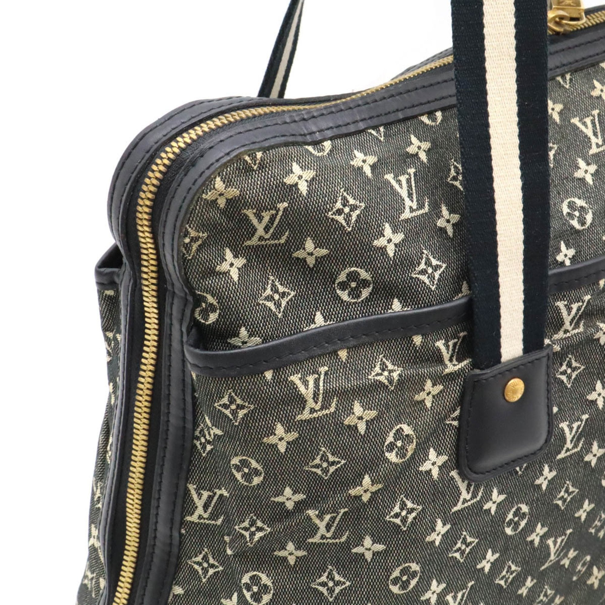 Louis Vuitton Black Noir Canvas Leather Shoulder Bag Tote Bag (Pre-Owned)