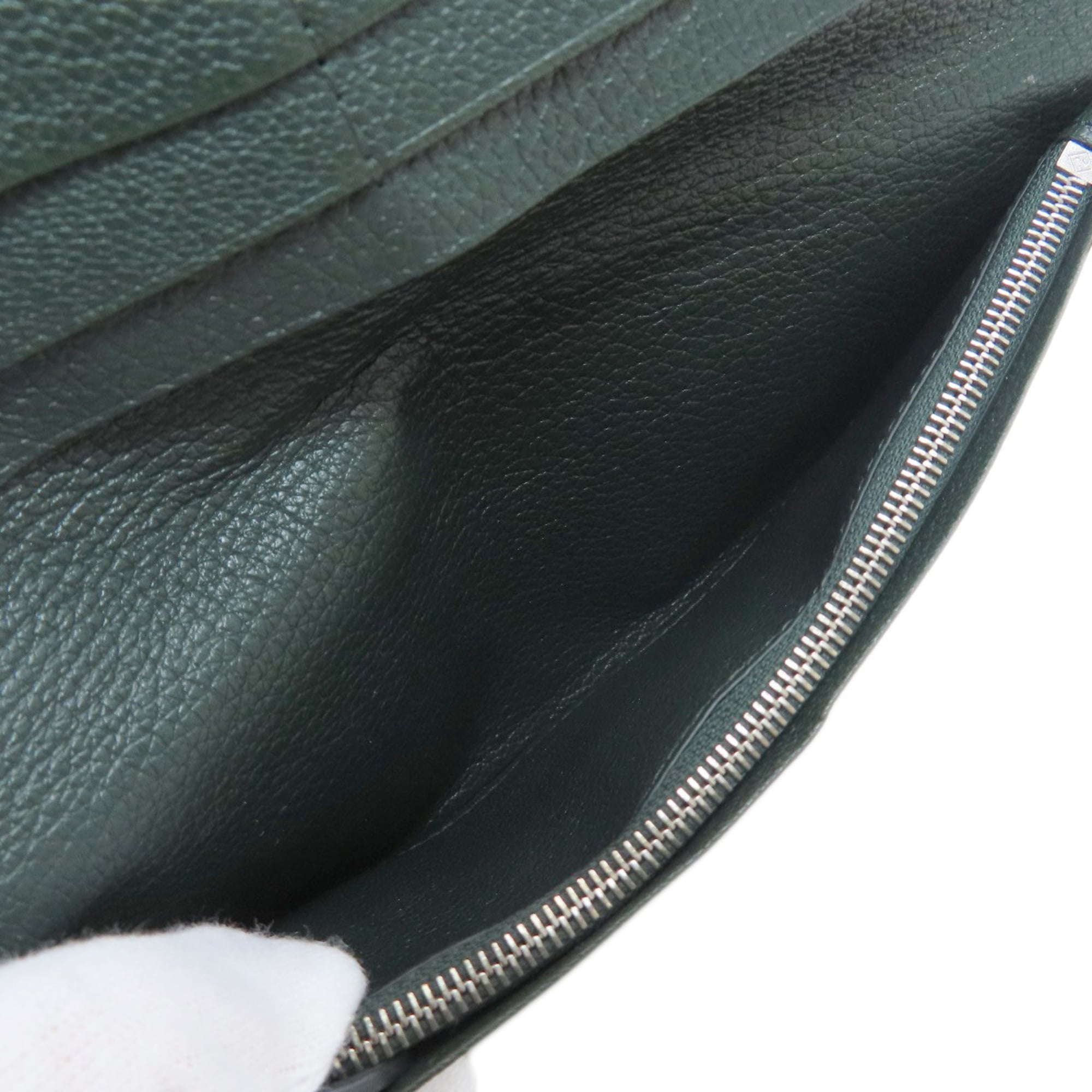 Dunhill Dark Green Leather Long Wallet (Bi-Fold) (Pre-Owned)