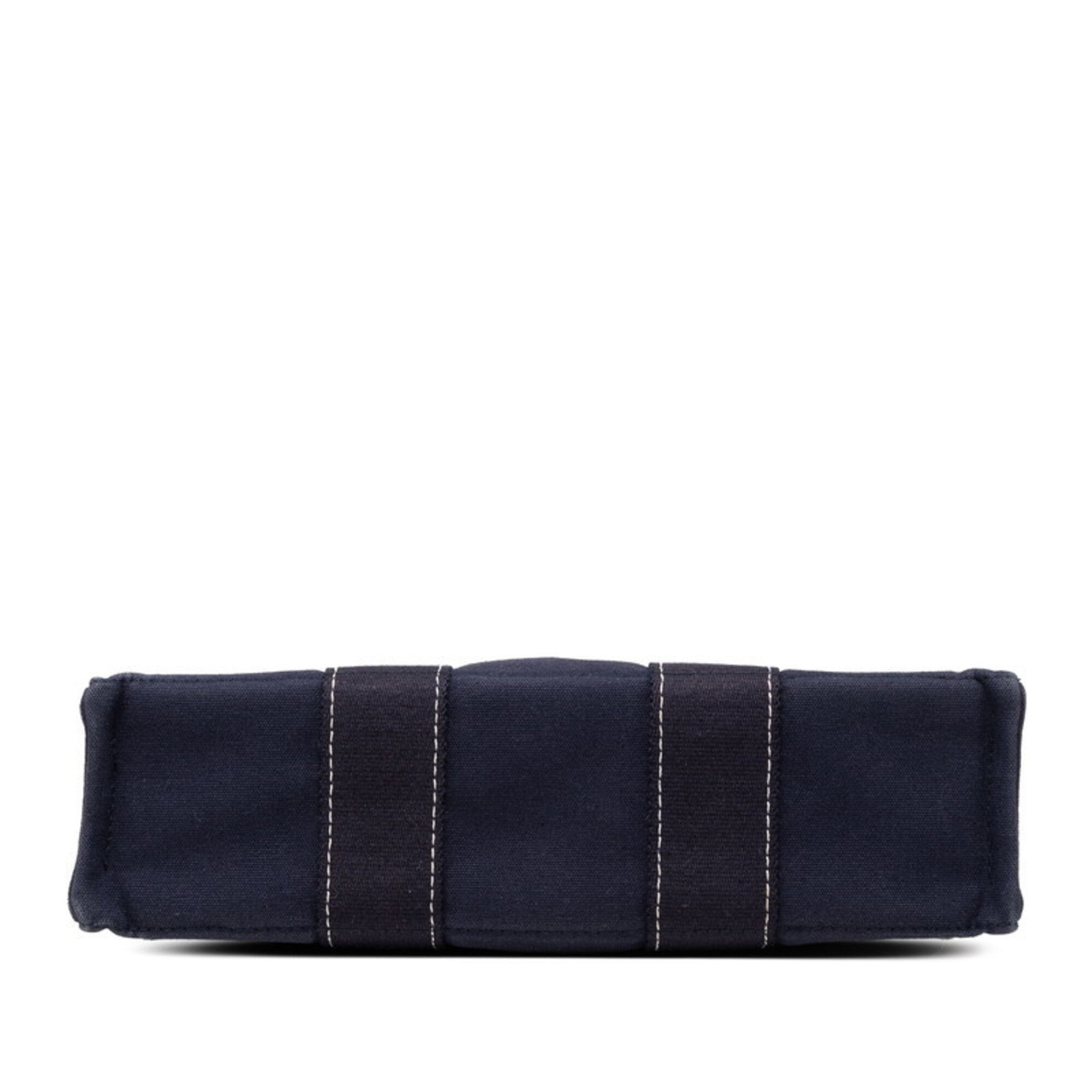 Hermes Navy Canvas Handbag (Pre-Owned)
