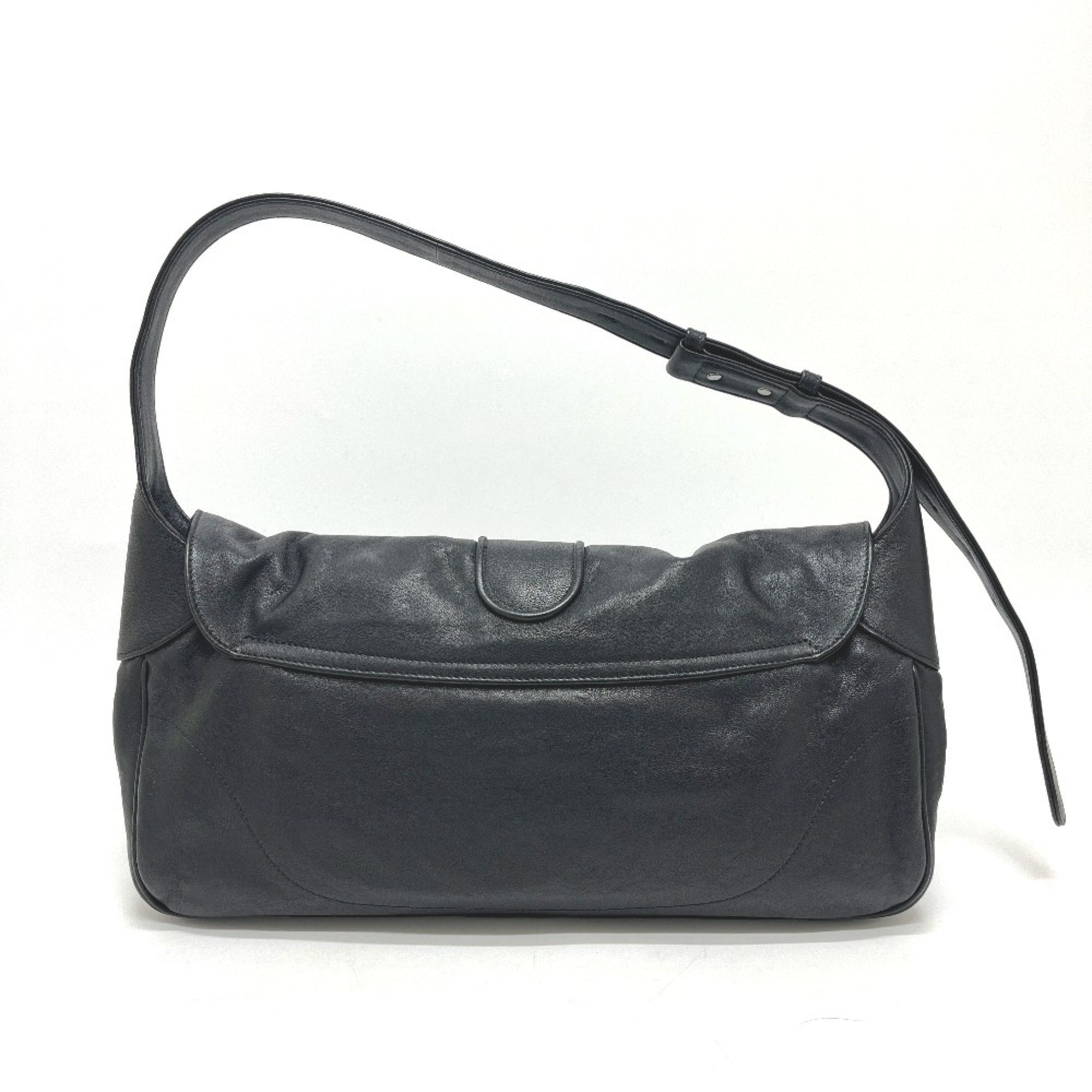 Gucci Gg Marmont Black Leather Handbag Shoulder Bag (Pre-Owned)