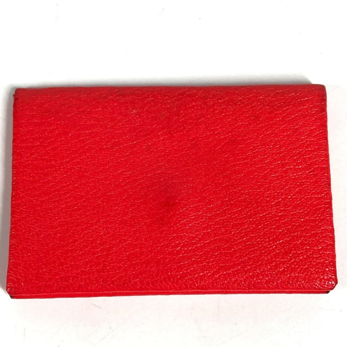 Hermes Beige Red Color Chevre Leather Coin Purse/Coin Case (Pre-Owned)