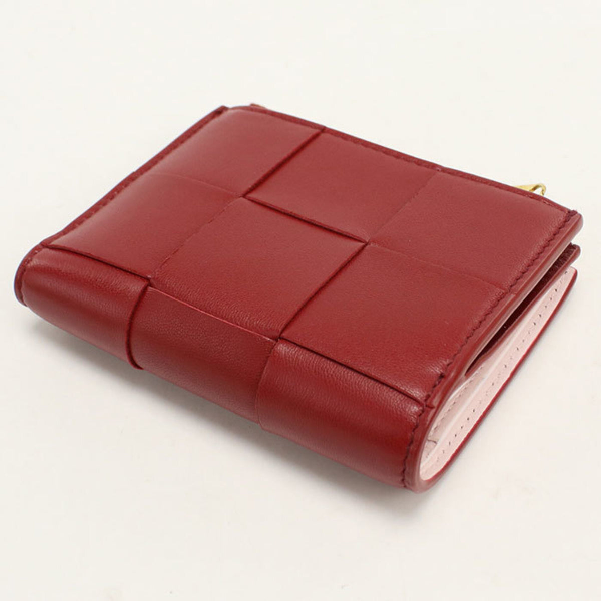 Bottega Veneta Red Color Leather Wallet (Bi-Fold) (Pre-Owned)