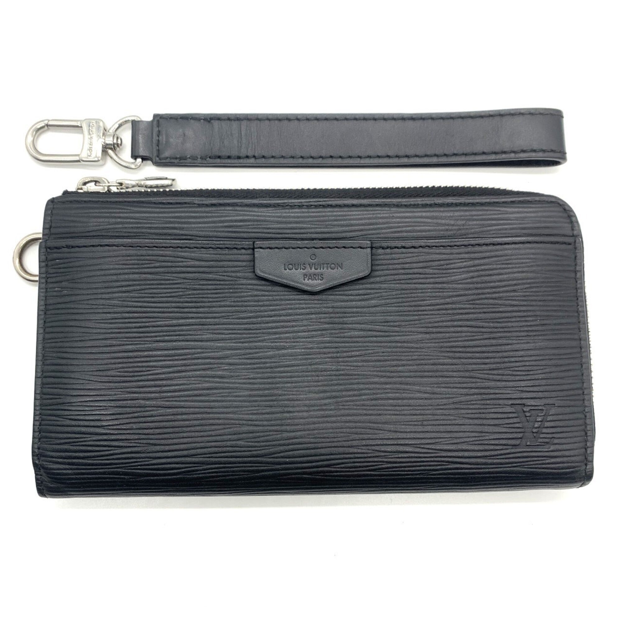 Louis Vuitton Epi Black Noir Epi Leather Long Wallet (Bi-Fold) (Pre-Owned)