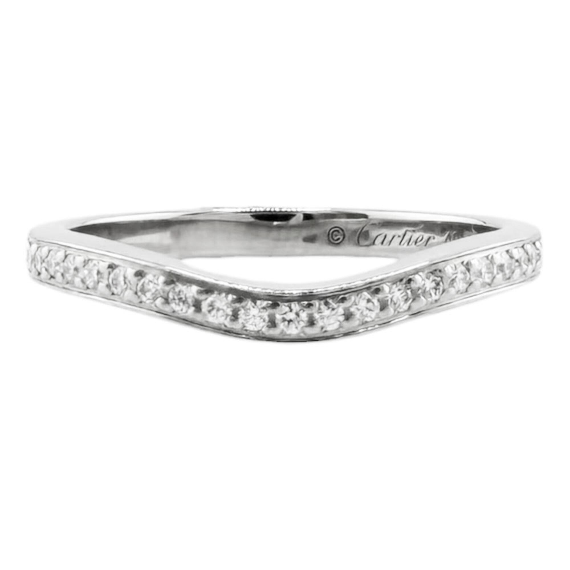 Cartier Silver Platinum 950 Band Ring (Pre-Owned)