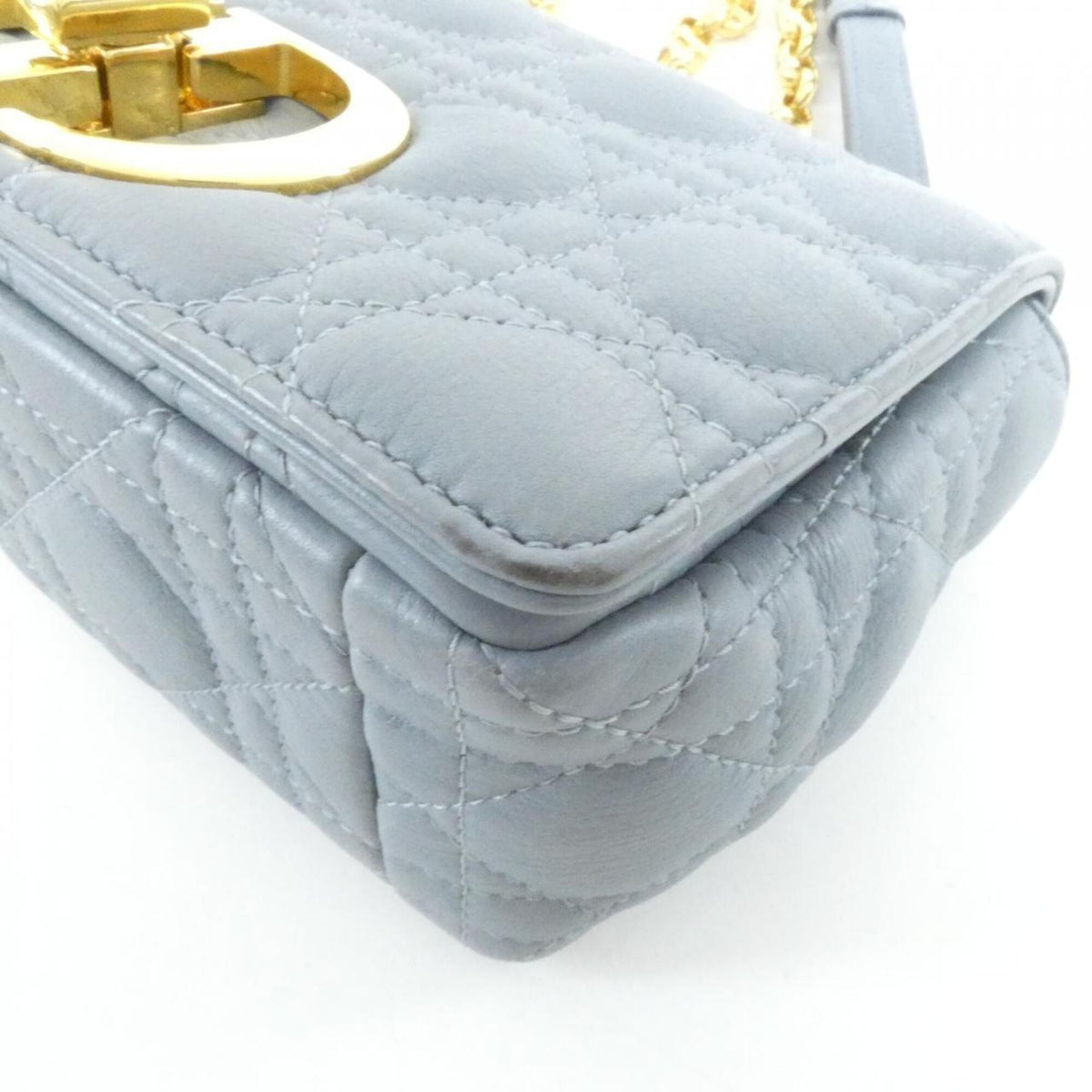Christian Dior Gray Leather Shoulder Bag (Pre-Owned)