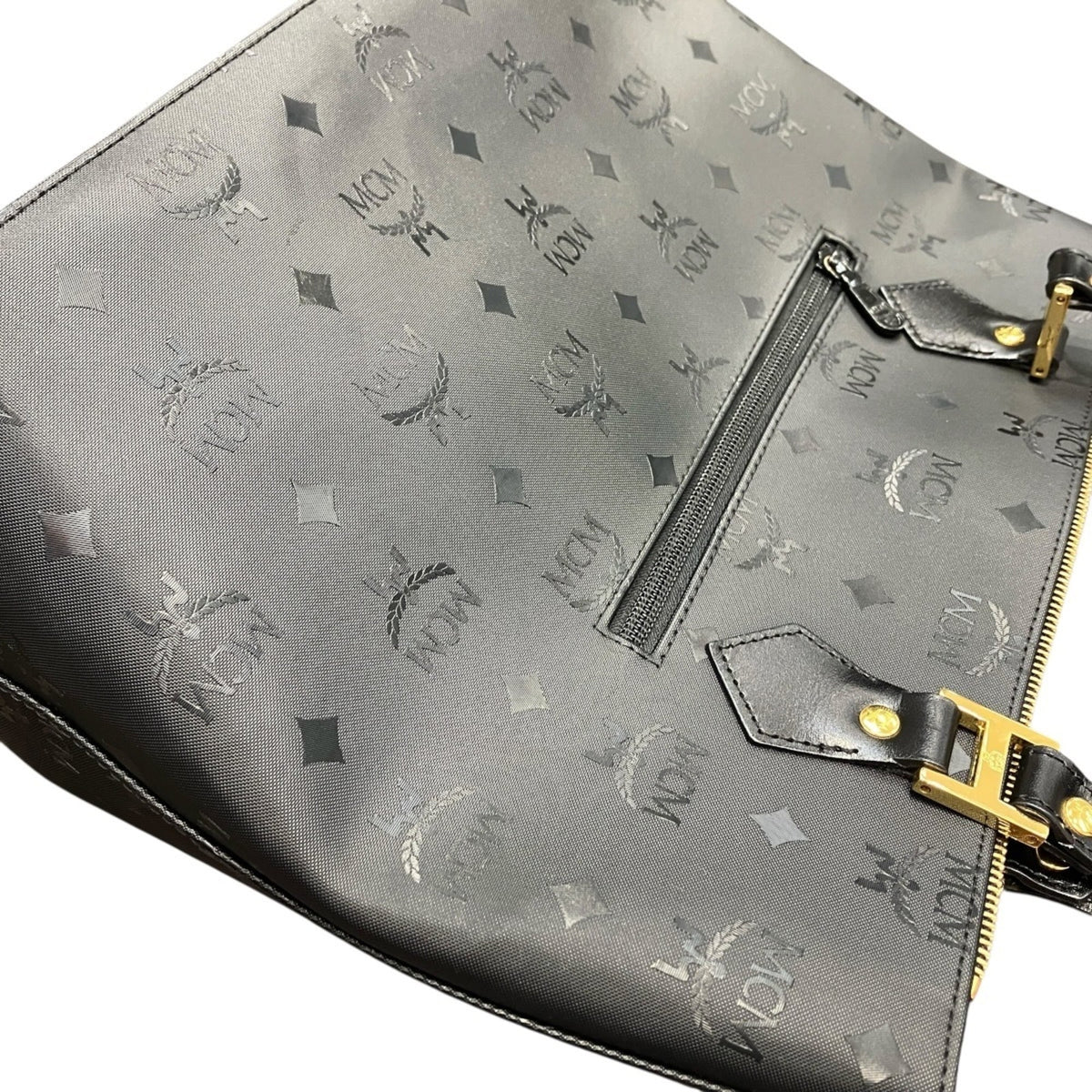 Mcm Black Pvc Leather Tote Bag (Pre-Owned)