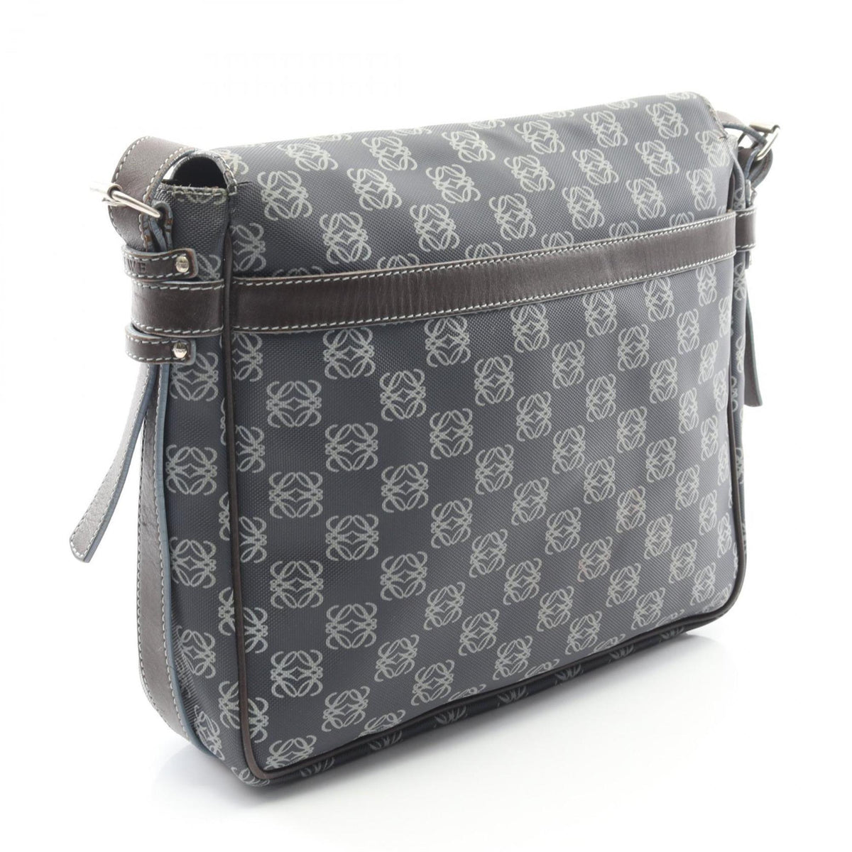 Loewe Blue Brown Coated Canvas Pvc Leather Shoulder Bag (Pre-Owned)