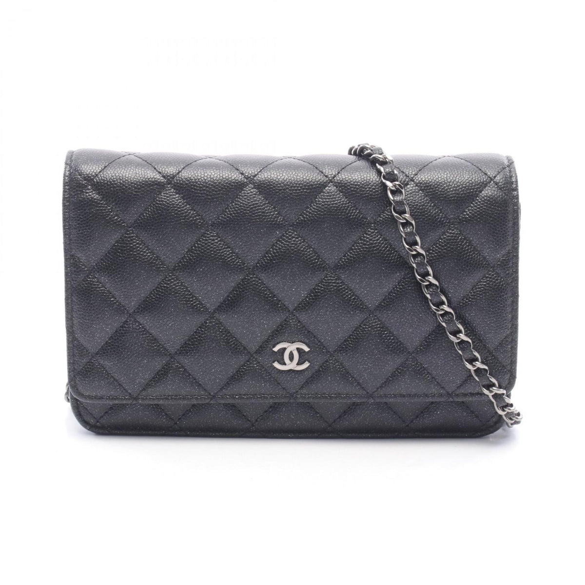 Chanel Black Grained Calfskin Handbag Shoulder Bag (Pre-Owned)