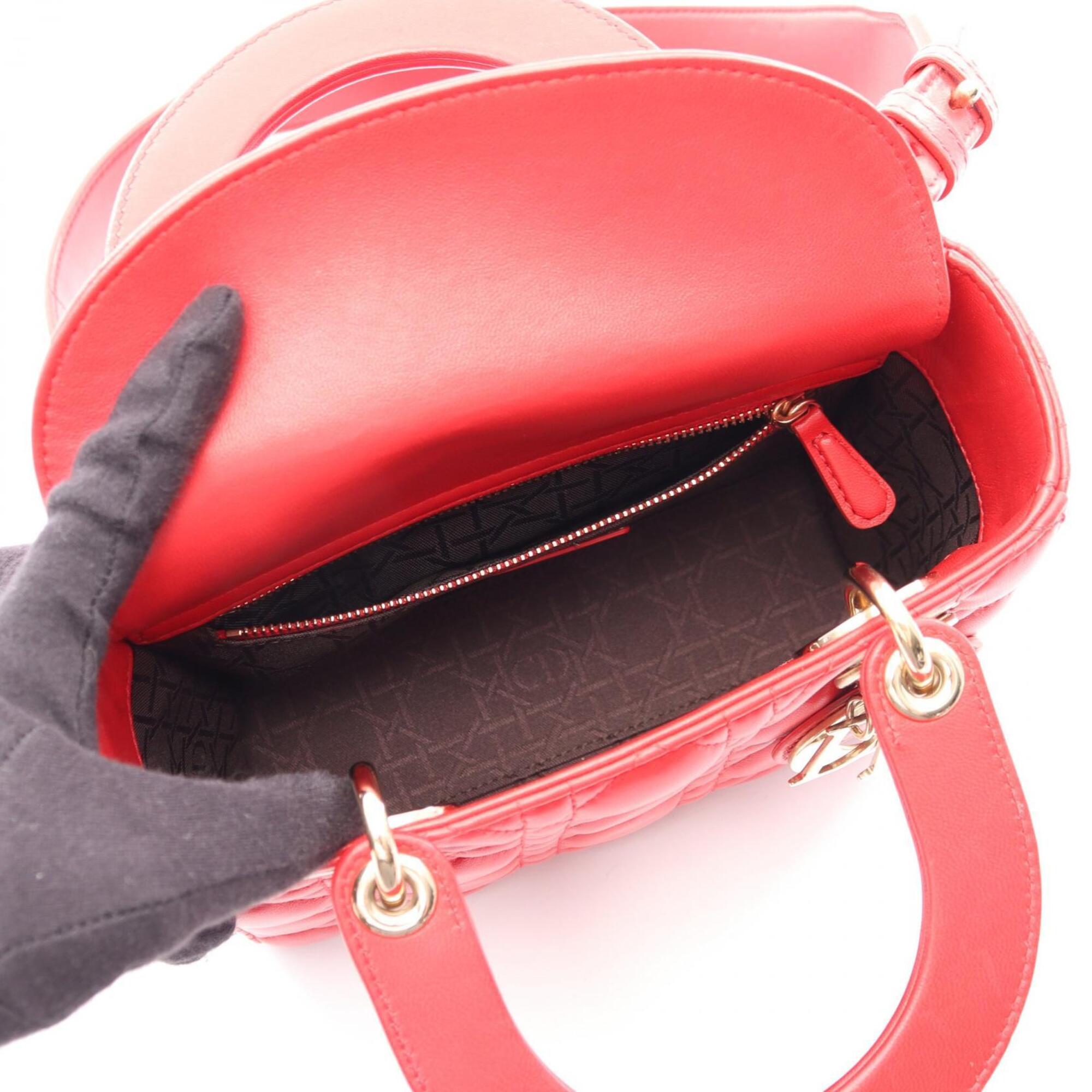 Christian Dior Red Color Leather Handbag (Pre-Owned)