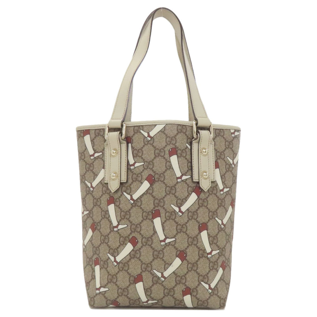 Gucci Brown White Pvc Handbag (Pre-Owned)