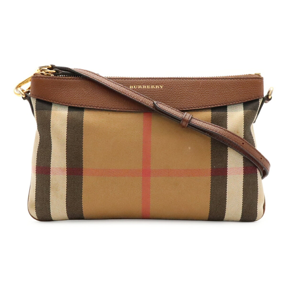 Burberry Beige Black Brown Leather Clutch Bag Pochette Shoulder Bag (Pre-Owned)
