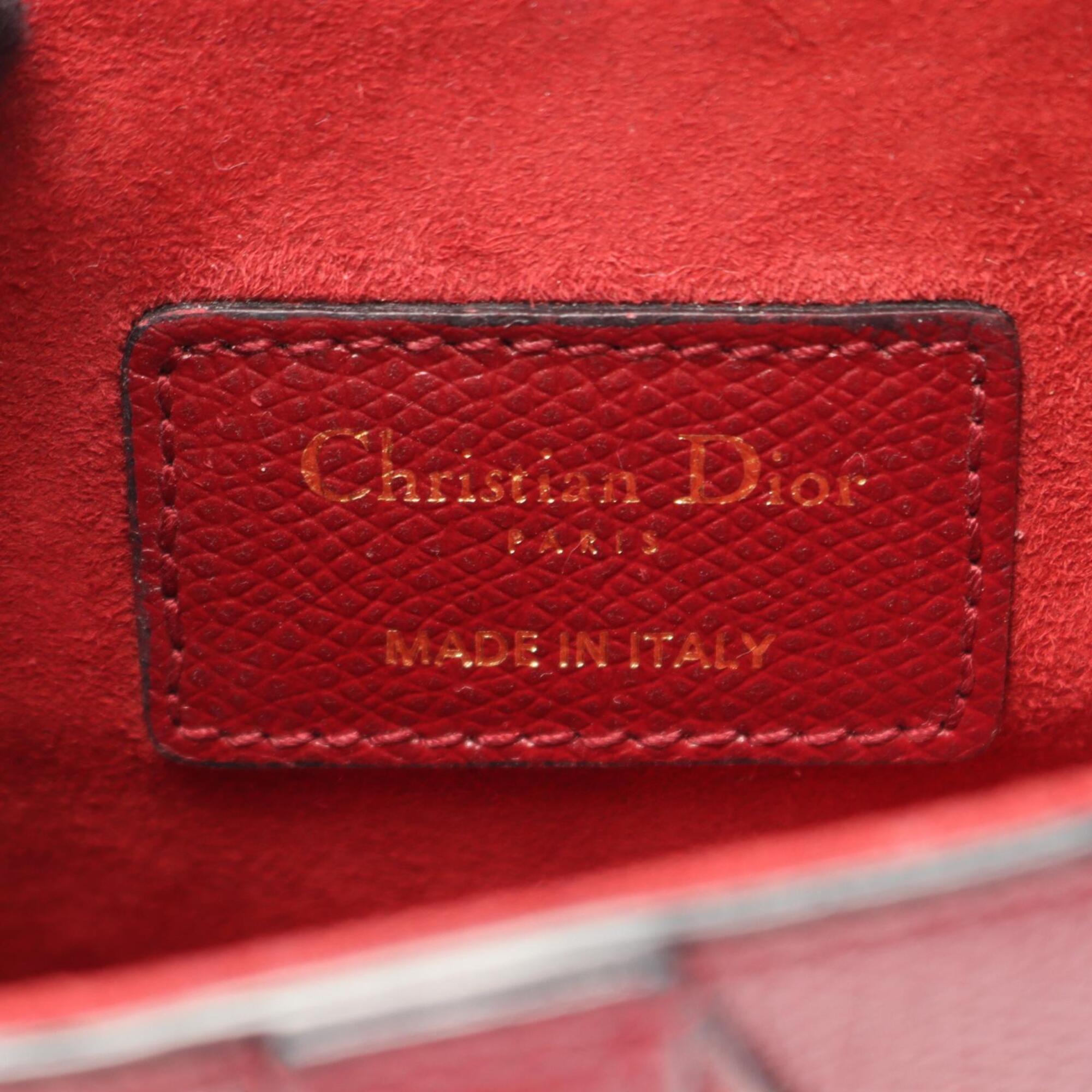 Christian Dior Bordeaux Leather Handbag Saddle Bag (Pre-Owned)