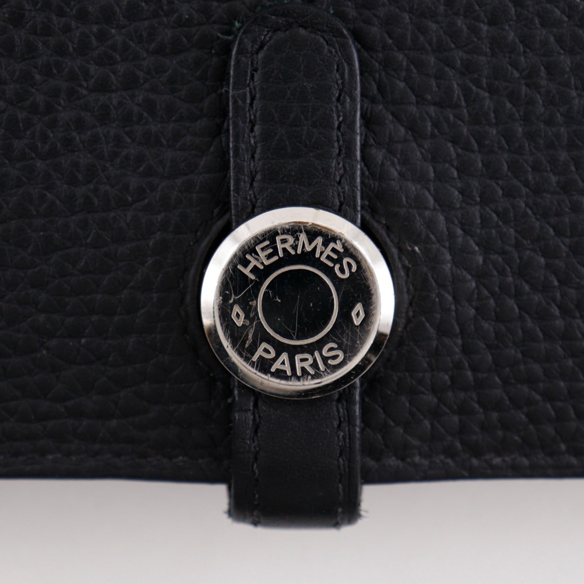 Hermes Dogon Duo Black Togo Leather Long Wallet (Bi-Fold) (Pre-Owned)