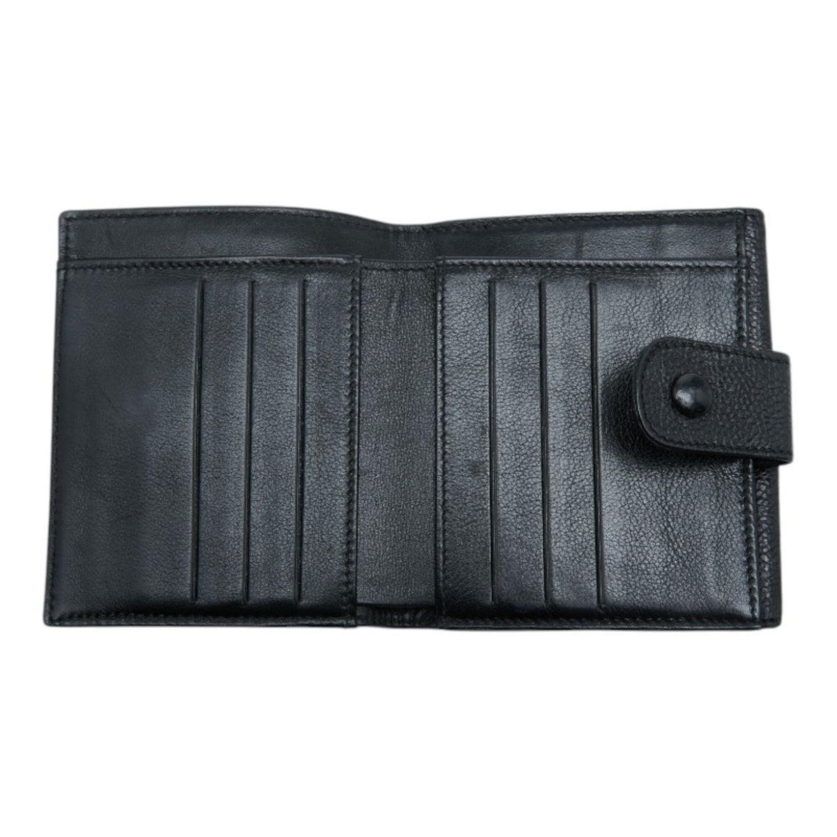 Chanel Black Grained Calfskin Wallet (Bi-Fold) (Pre-Owned)