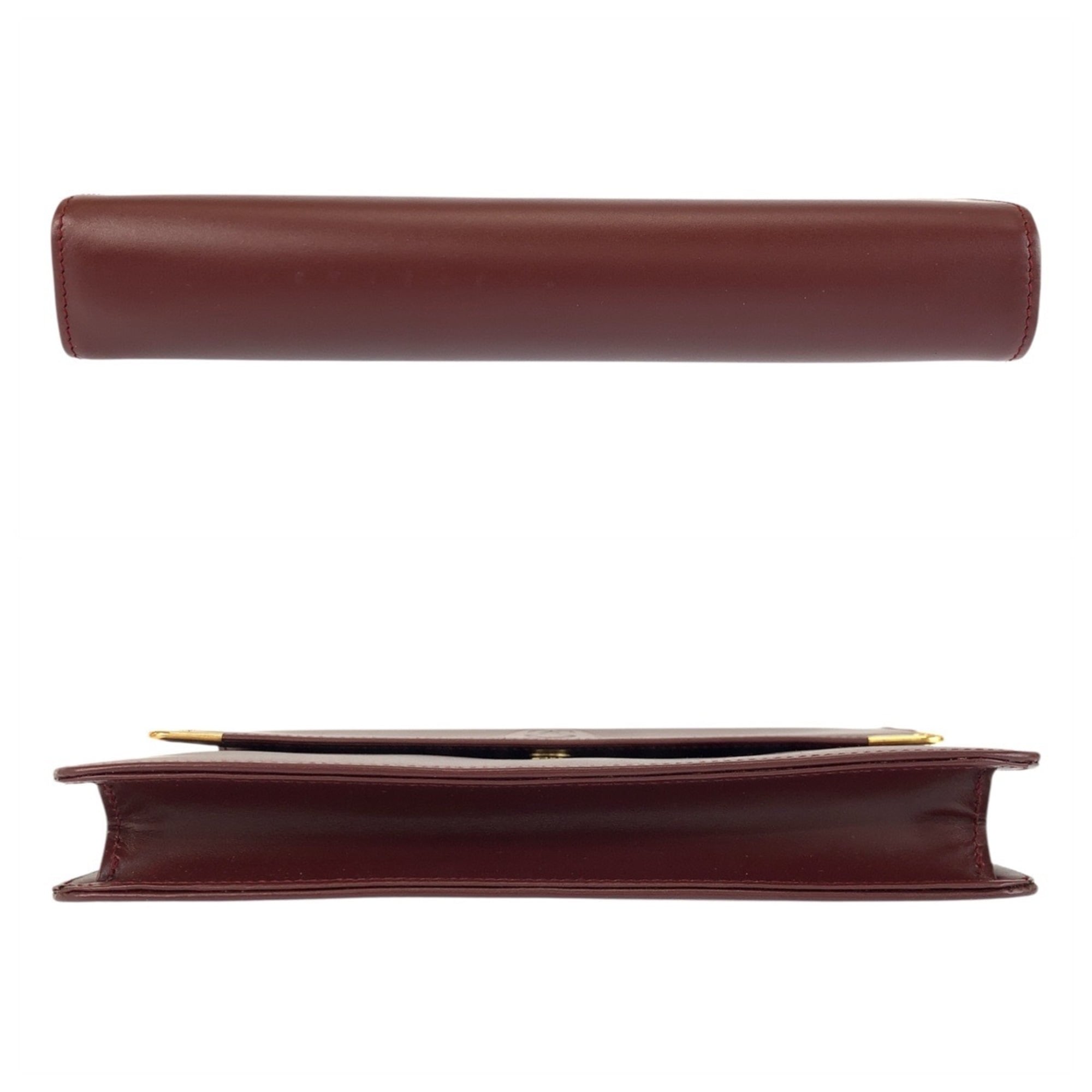Cartier Bordeaux Leather Clutch Bag (Pre-Owned)
