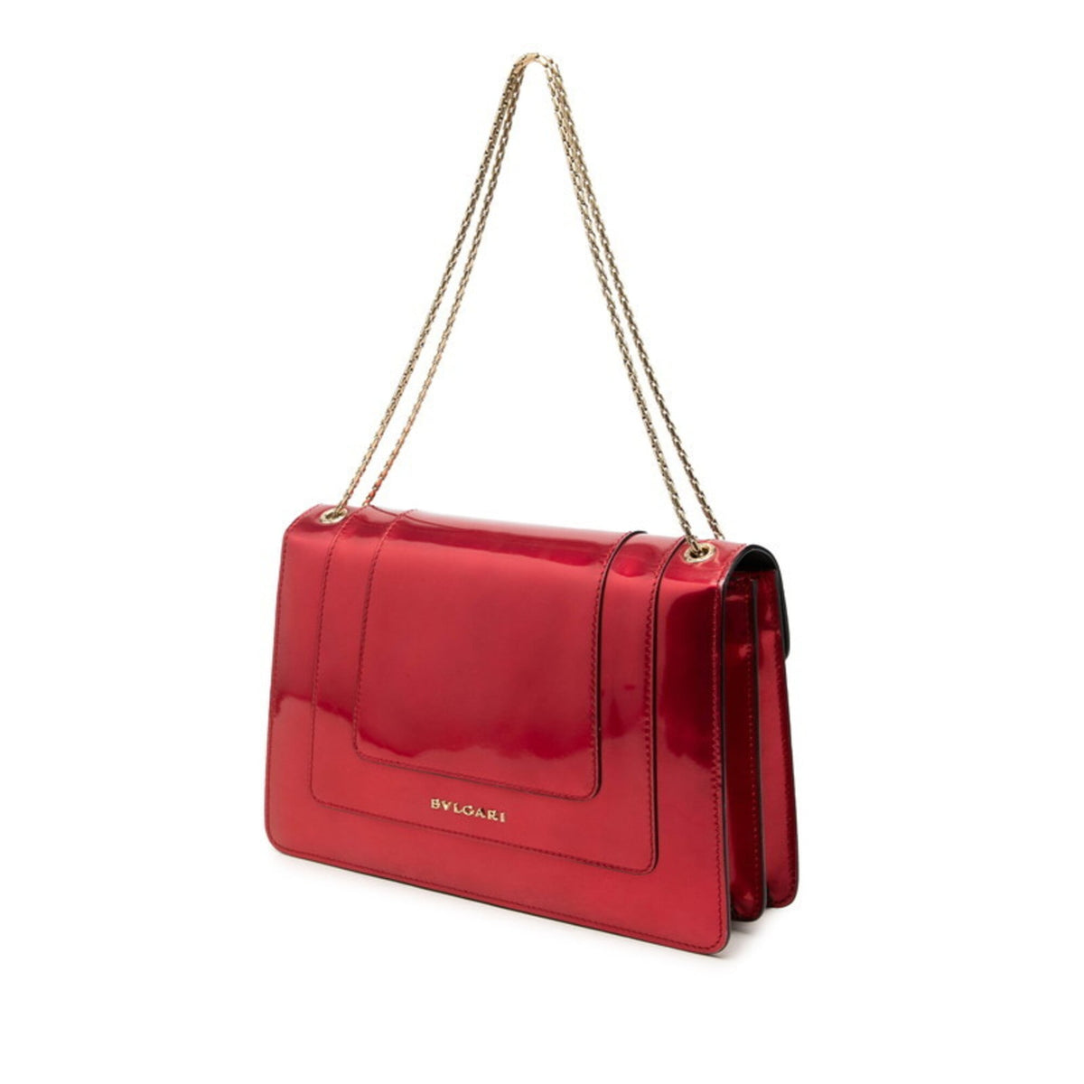 Bvlgari Red Color Leather Shoulder Bag (Pre-Owned)