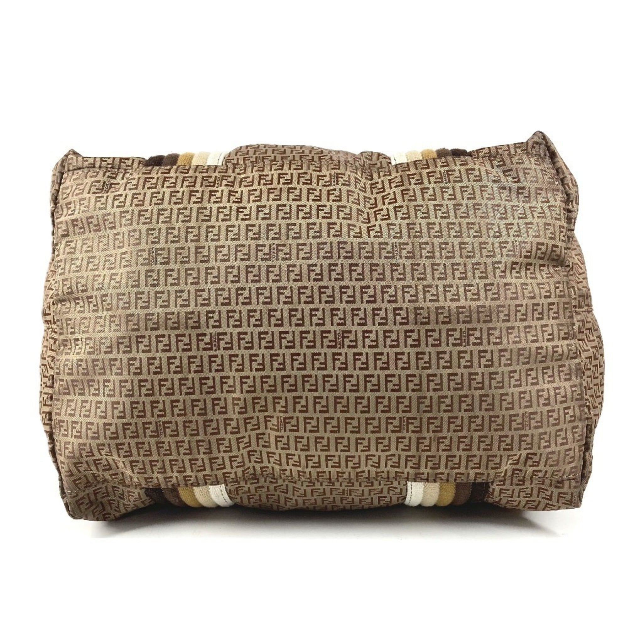 Fendi Beige Nylon Handbag Pouch Shoulder Bag Tote Bag (Pre-Owned)