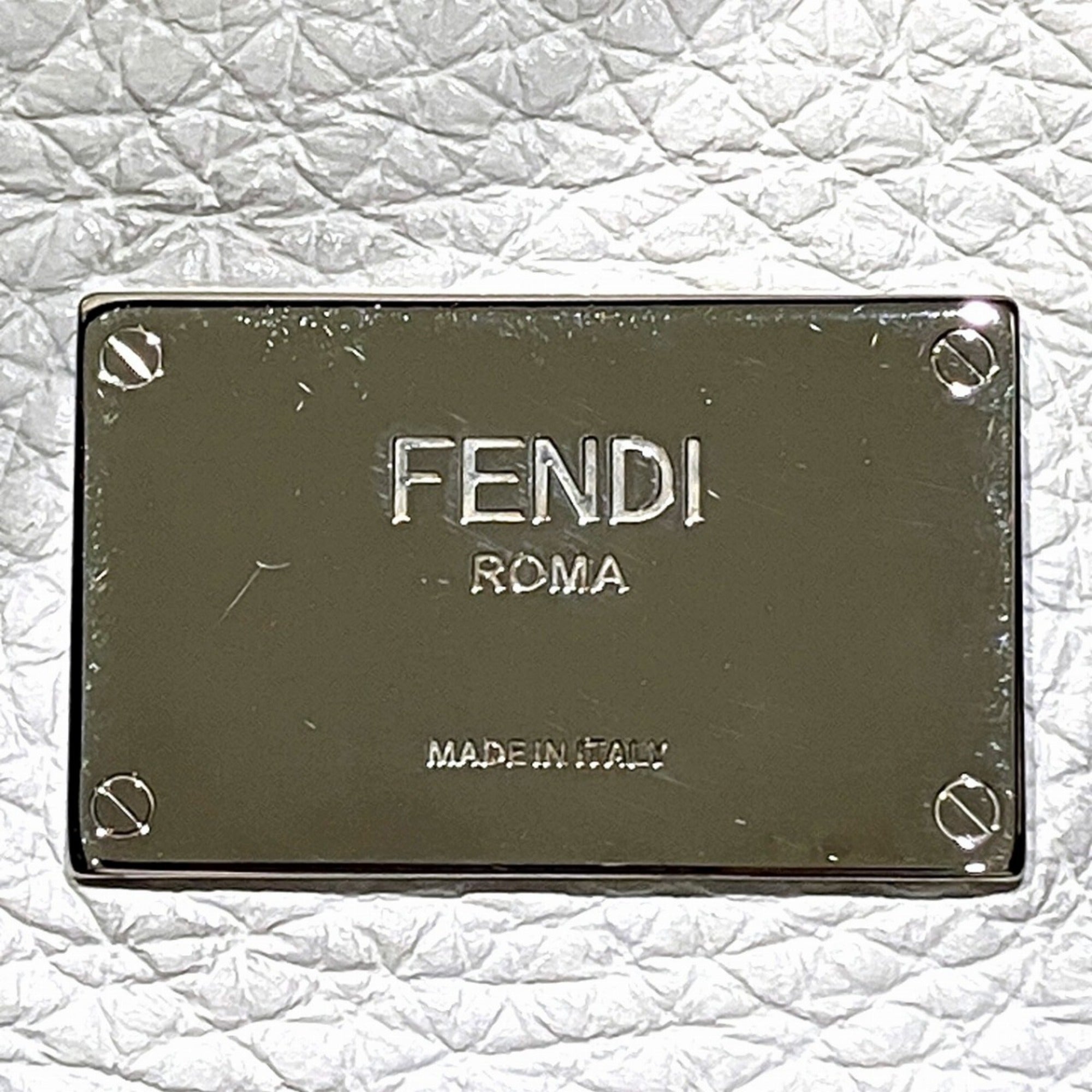 Fendi Peekaboo Navy Leather Shoulder Bag (Pre-Owned)