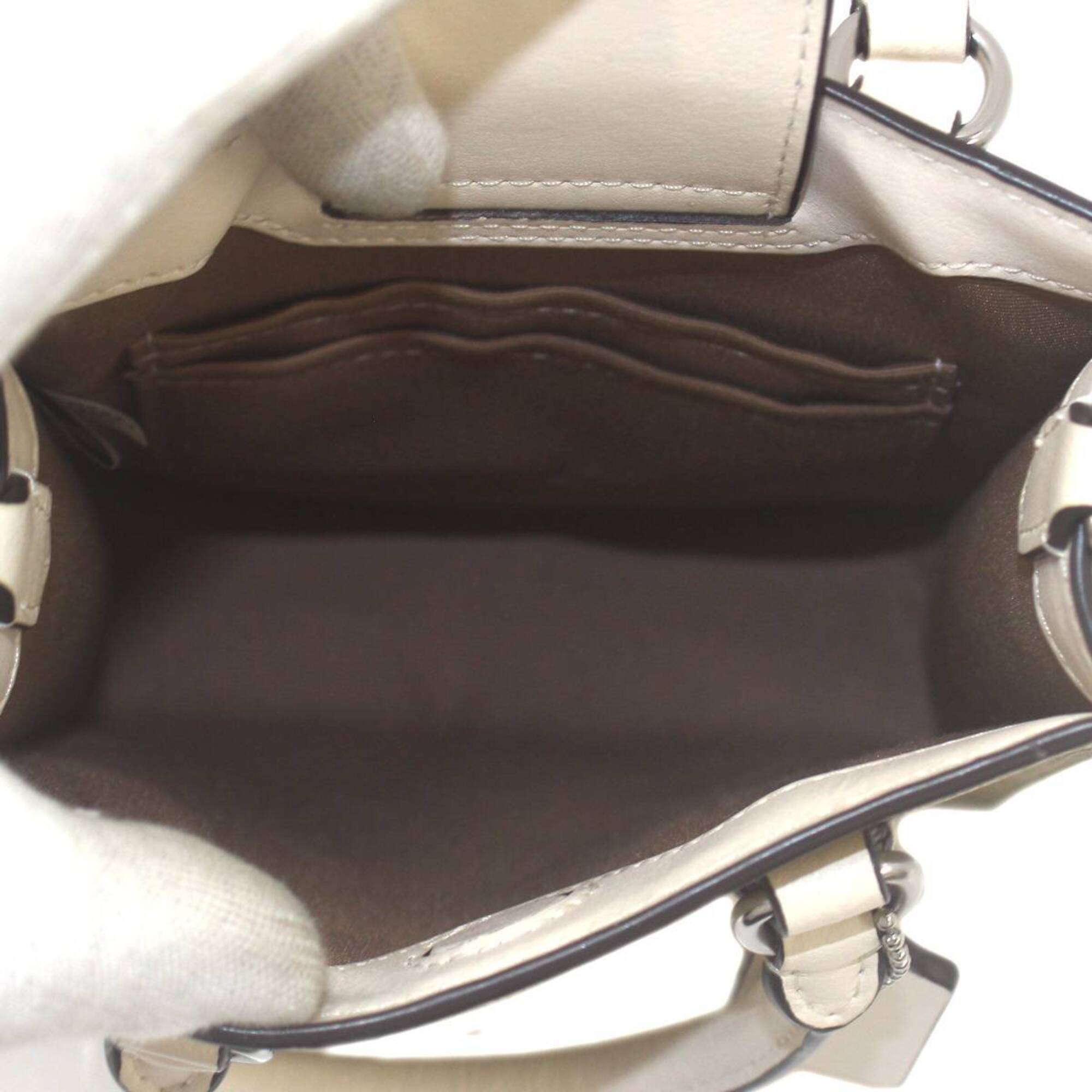 Coach Beige Handbag Shoulder Bag Tote Bag (Pre-Owned)